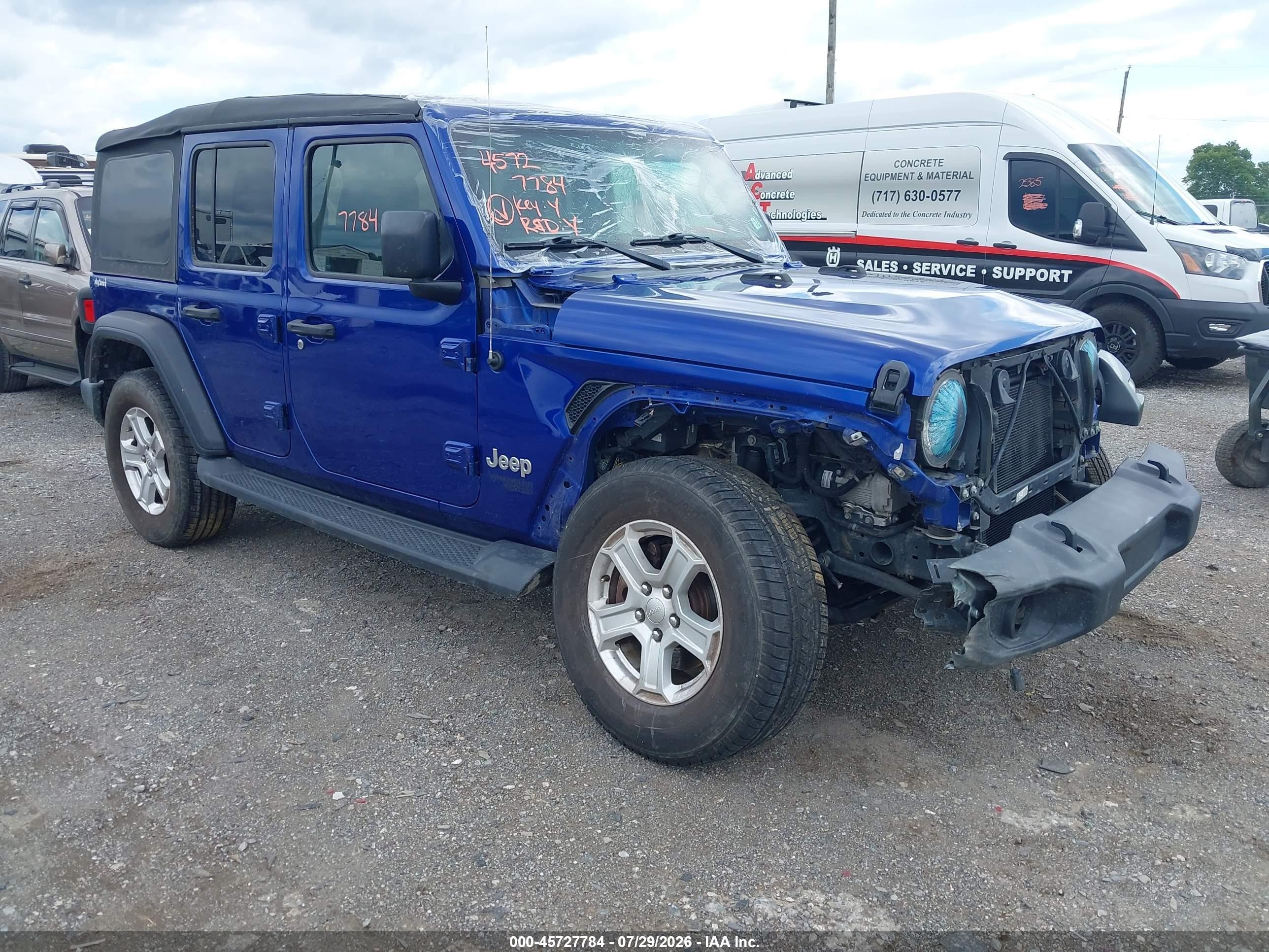 2019 Jeep Wrangler Unlimited Sport S, VIN 1C4HJXDG4KW644116 — Front end