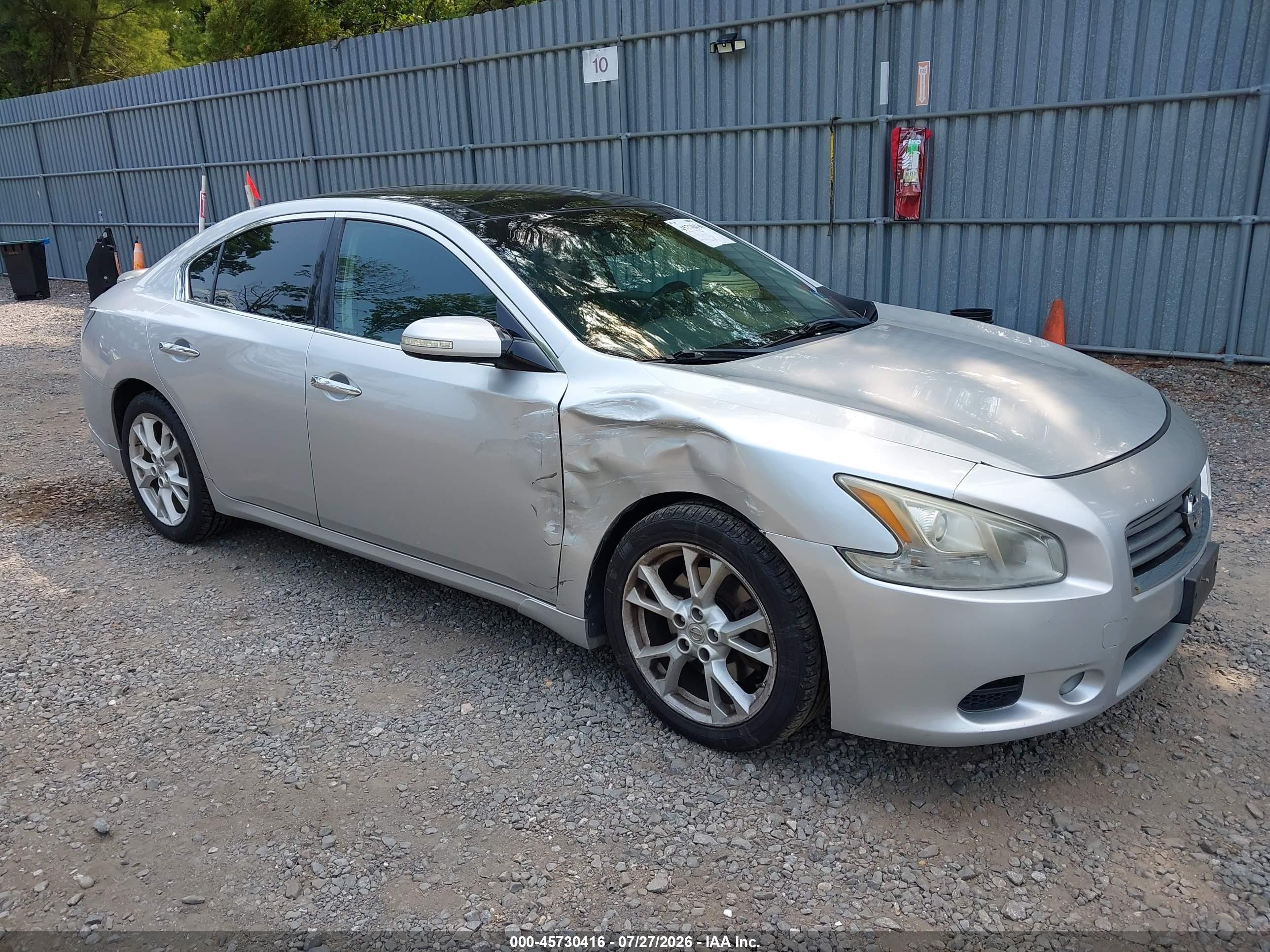 2012 Nissan Maxima SV, VIN 1N4AA5AP0CC822879 — Side