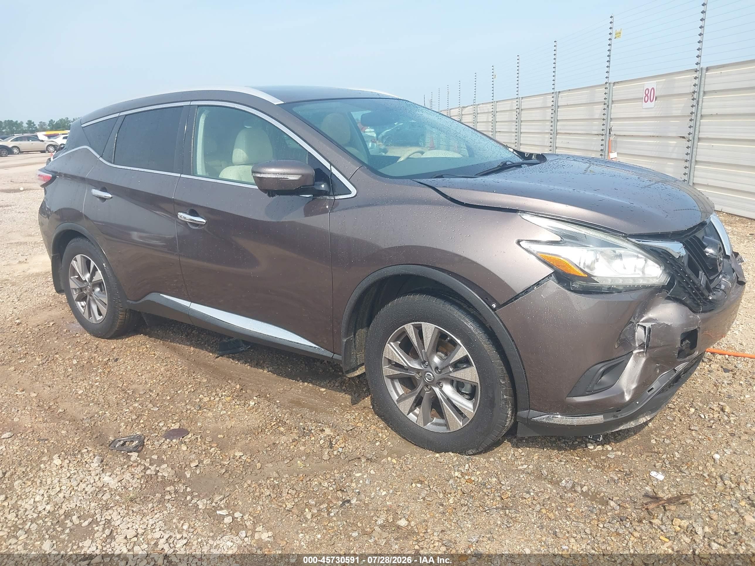 2015 Nissan Murano S, VIN 5N1AZ2MG4FN242892 — Front end