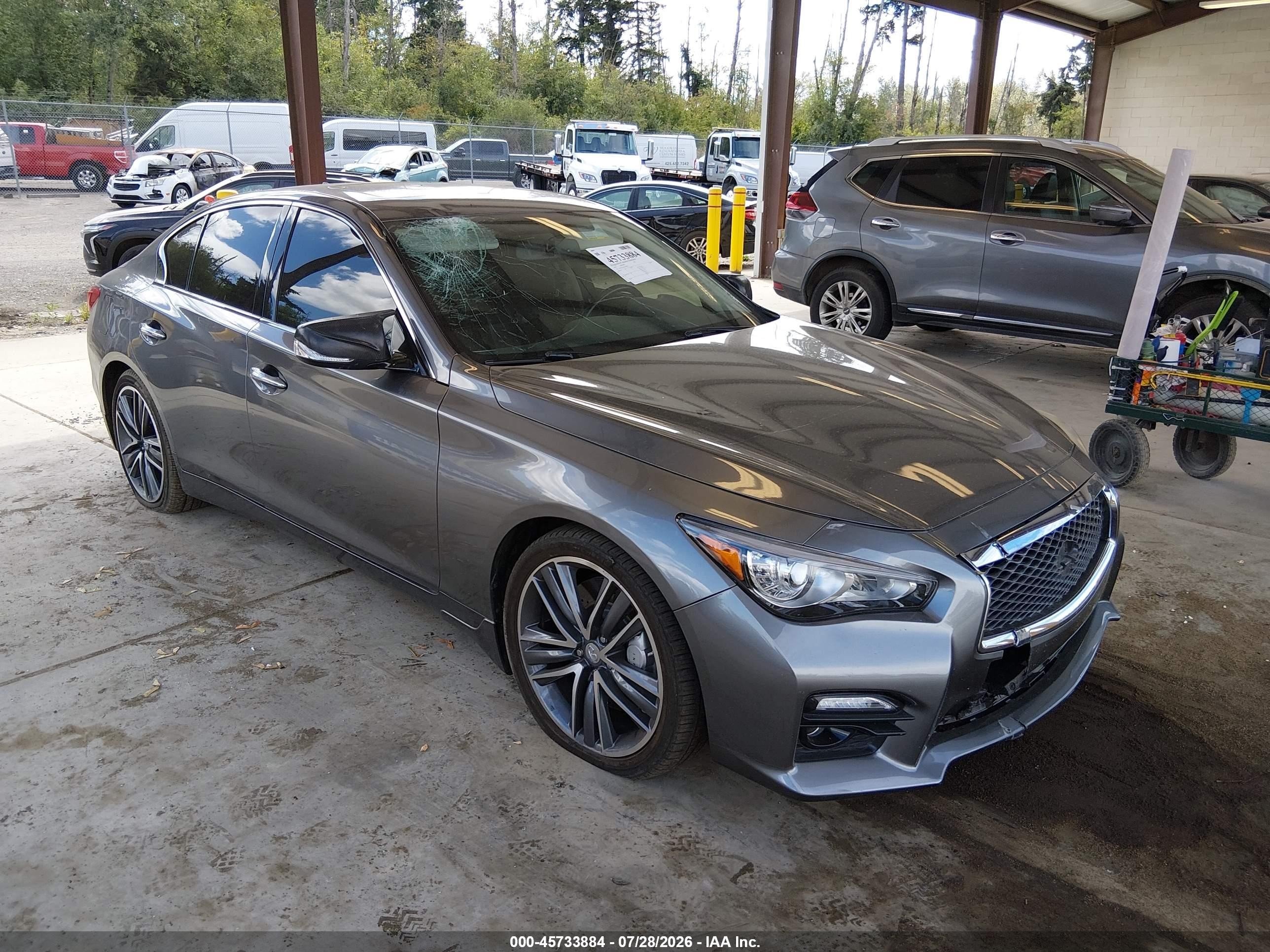 2014 Infiniti Q50 Sport, VIN JN1BV7AP6EM676860 — Front end