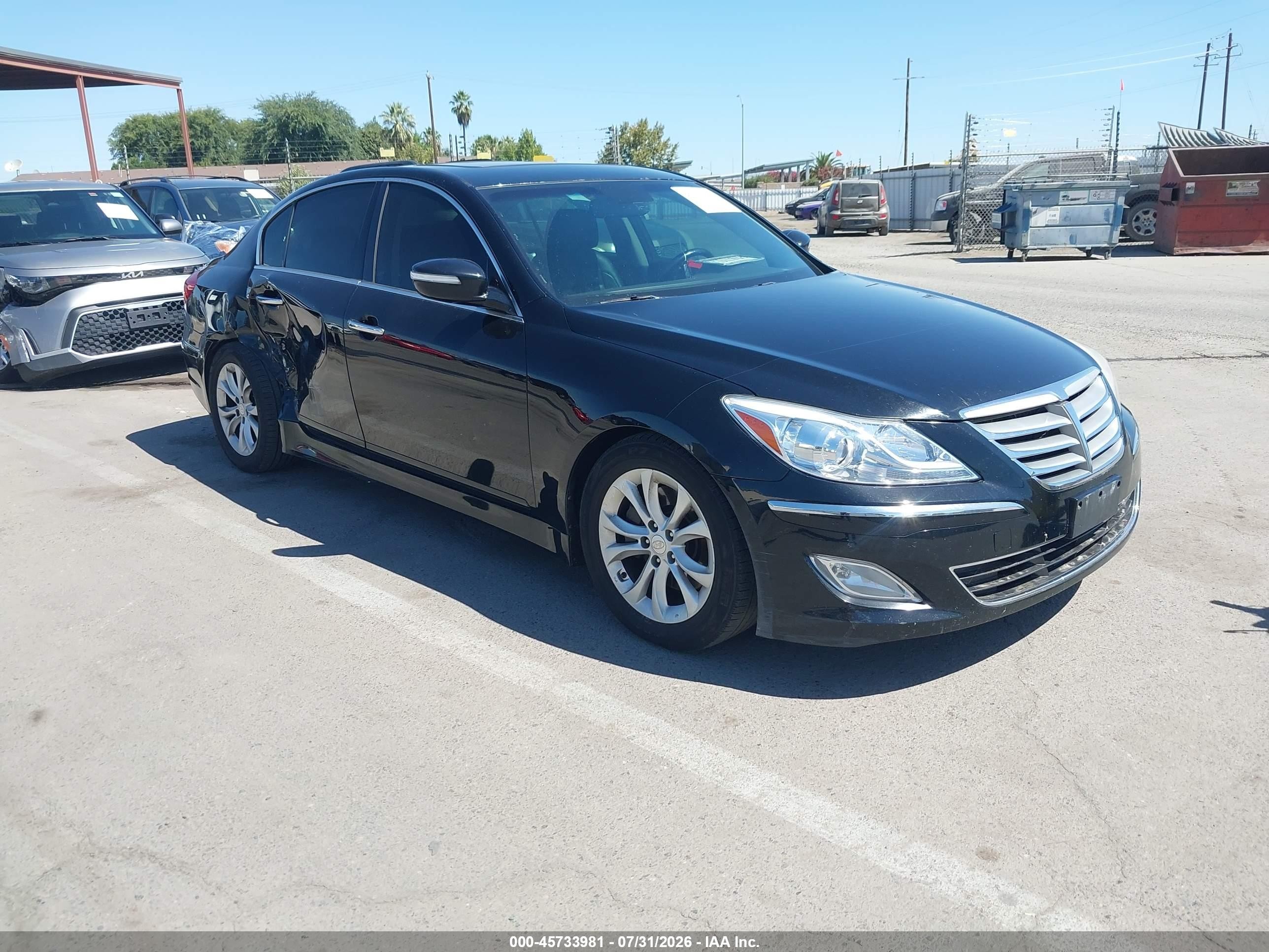 2012 Hyundai Genesis 3.8L, VIN KMHGC4DDXCU203433 — Side