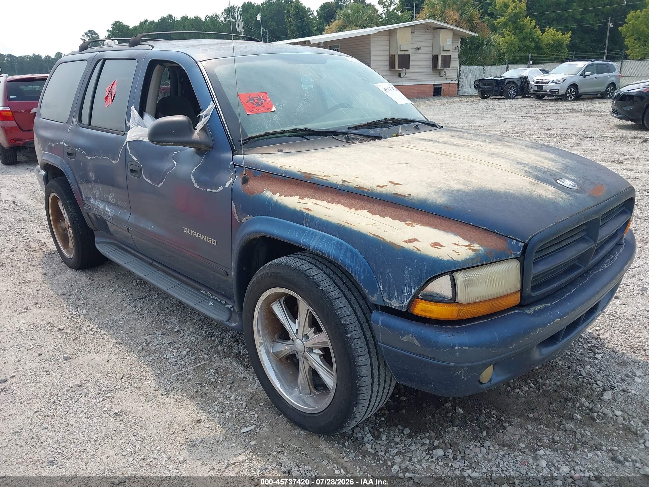 2003 Dodge Durango SLT, VIN 1D4HR48N73F560411 — Биологическое загрязнение