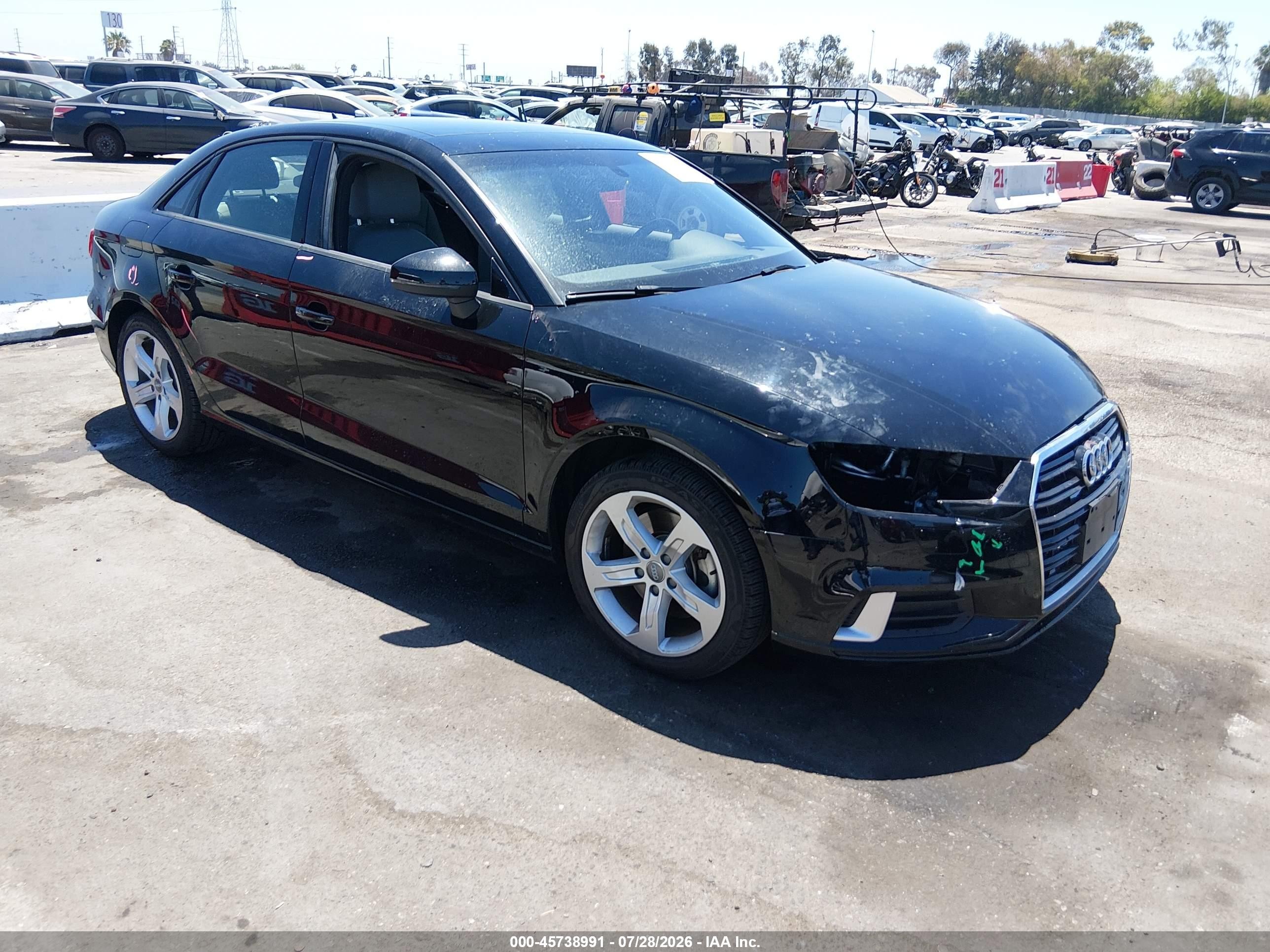 2018 Audi A3 Premium, VIN WAUAUGFF6J1090695 — Front end