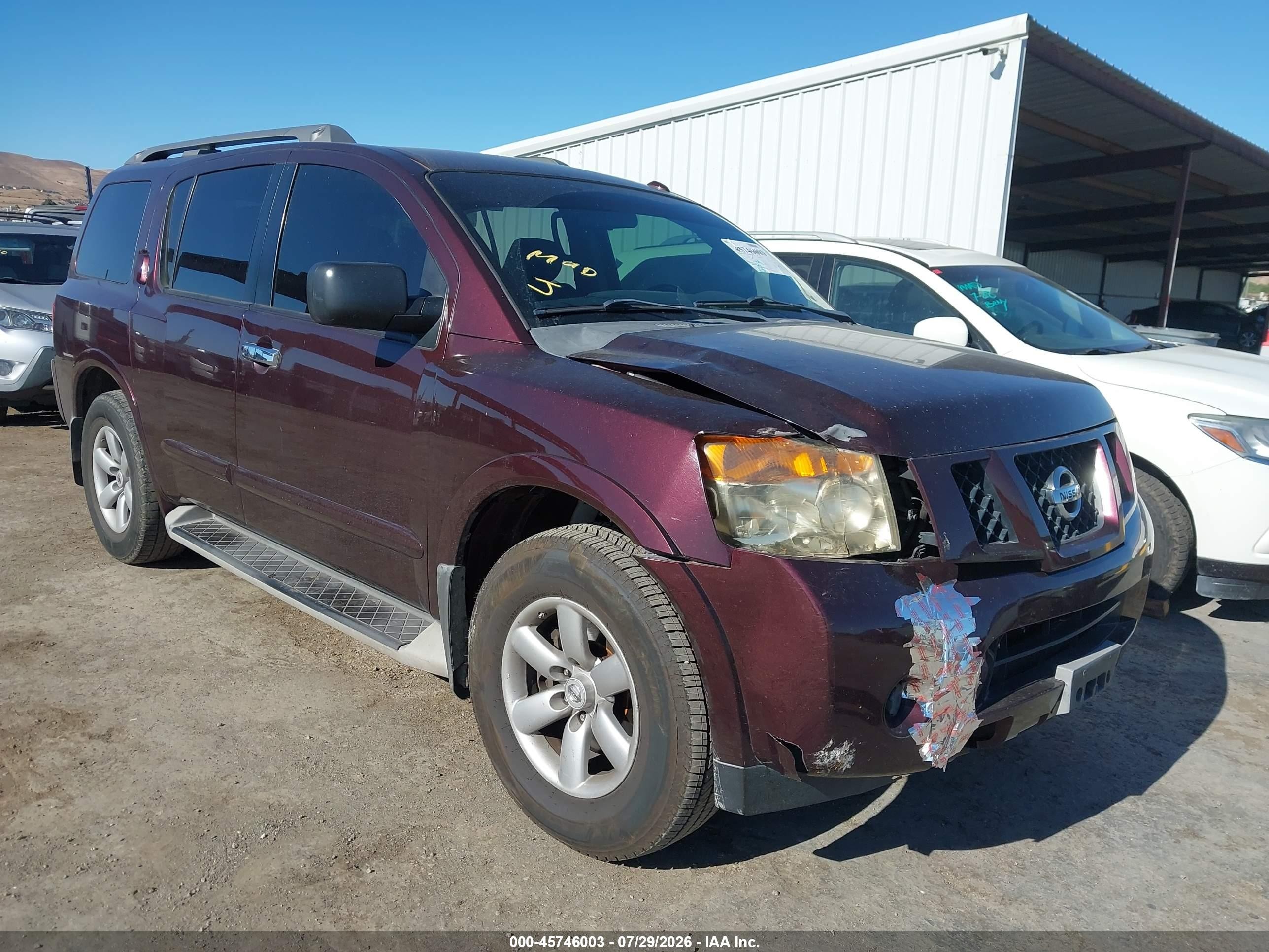 2013 Nissan Armada SV, VIN 5N1AA0NDXDN609890 — Front end