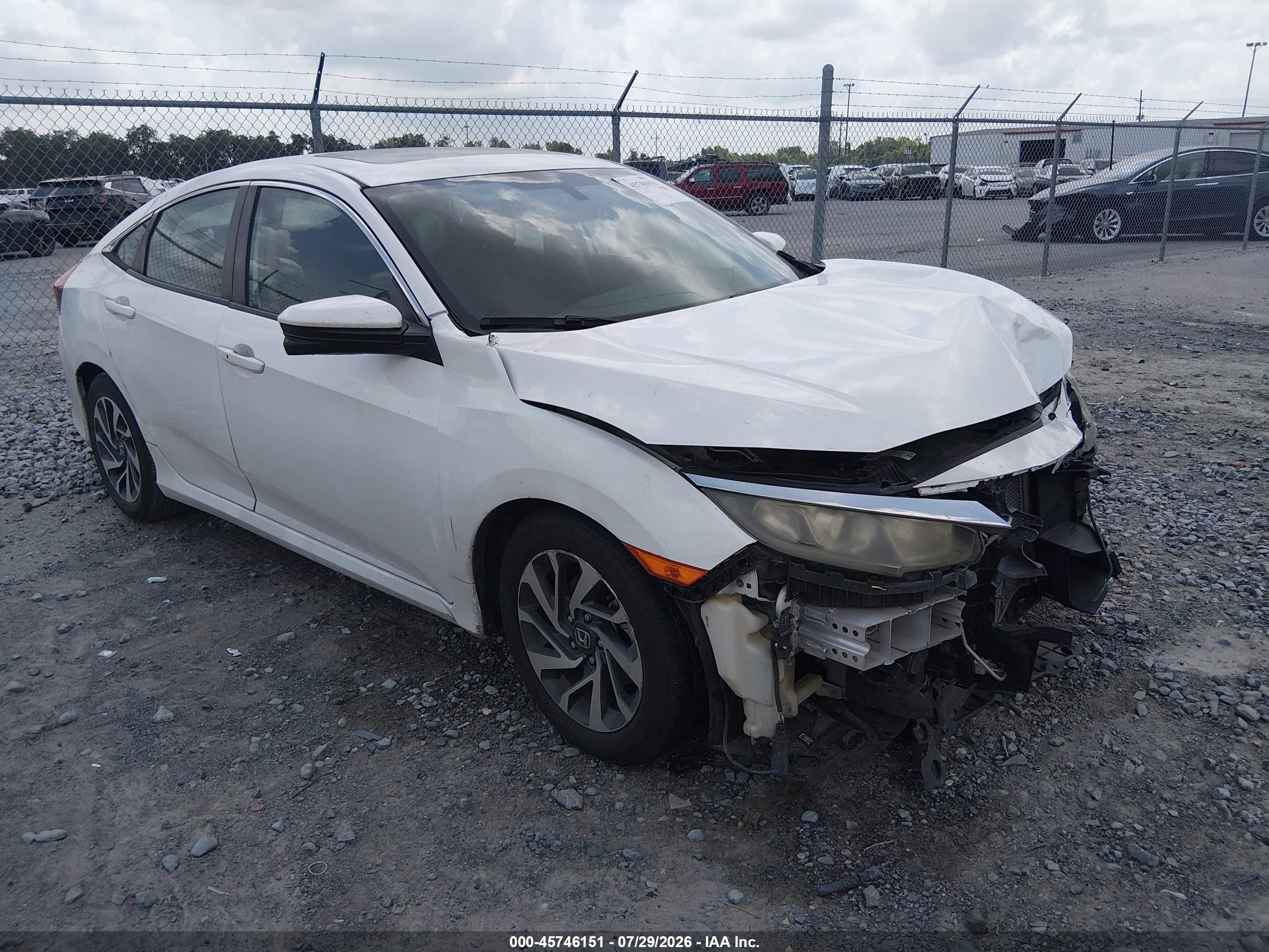 2018 Honda Civic EX, VIN 19XFC2F70JE016659 — Front end