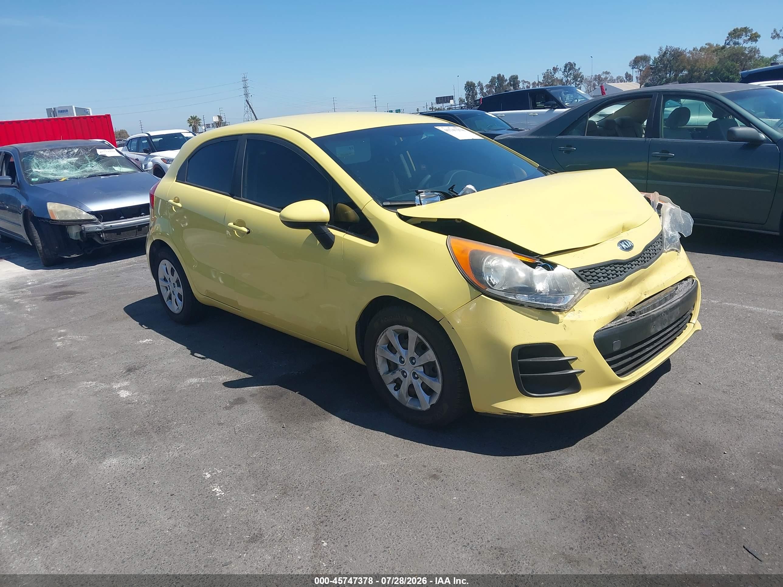 2016 Kia Rio LX, VIN KNADM5A39G6678598 — Front end