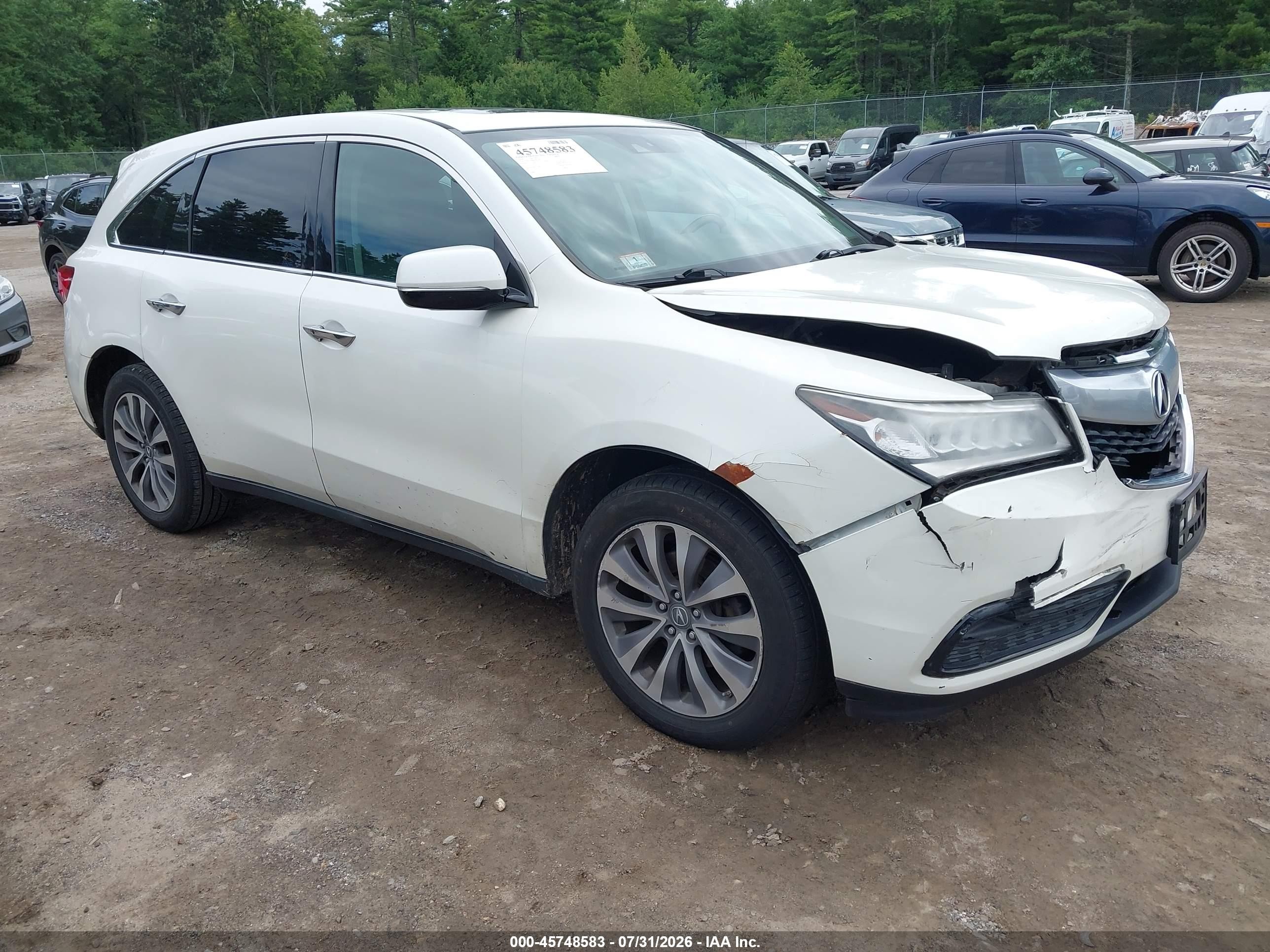 2014 Acura MDX Technology, VIN 5FRYD4H64EB023876 — Front end
