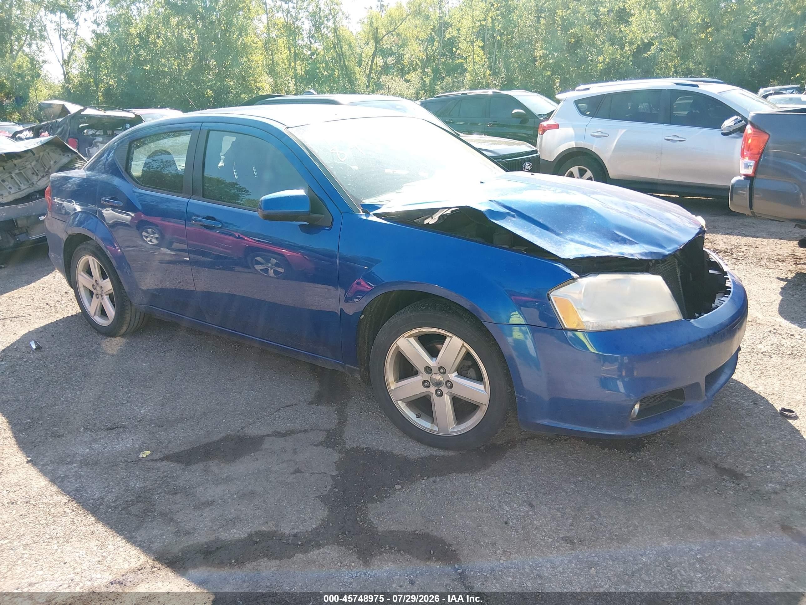 2013 Dodge Avenger SXT, VIN 1C3CDZCB5DN502499 — Front end