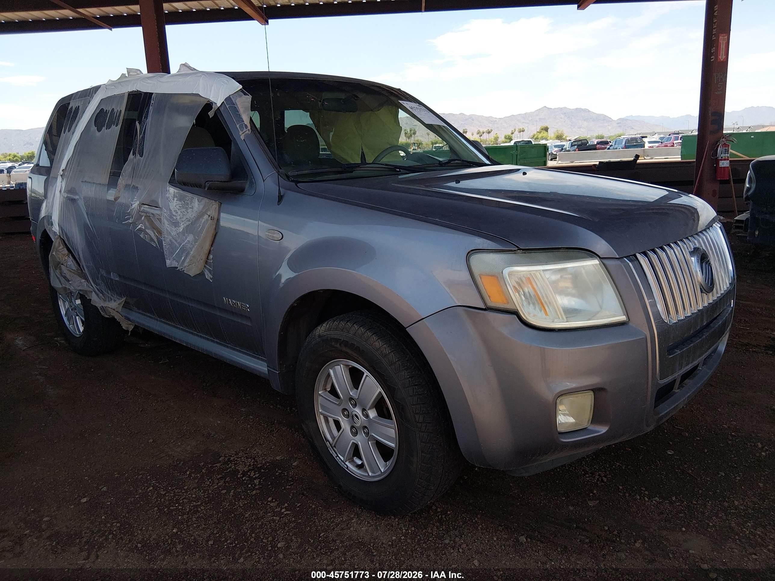 2008 Mercury Mariner, VIN 4M2CU81Z08KJ17486 — Rear end