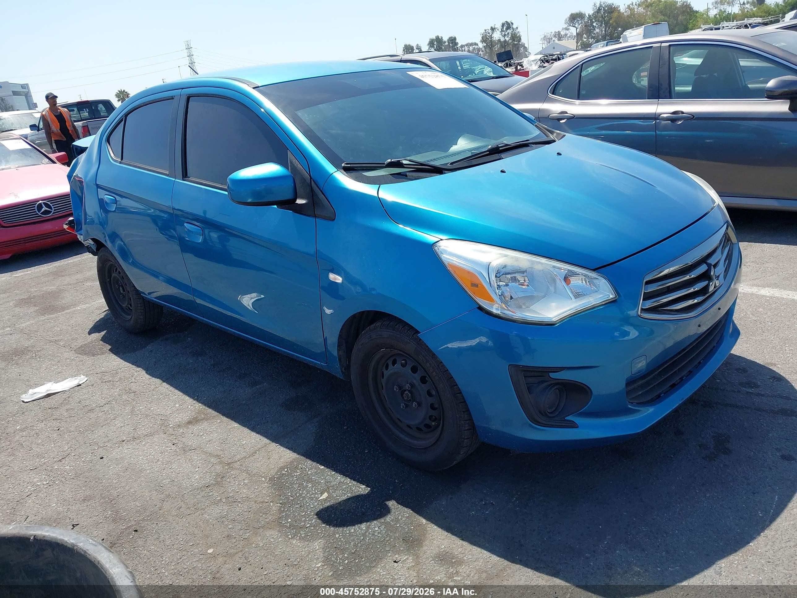 2017 Mitsubishi Mirage ES, VIN ML32F3FJ0HHF10313 — Rear end