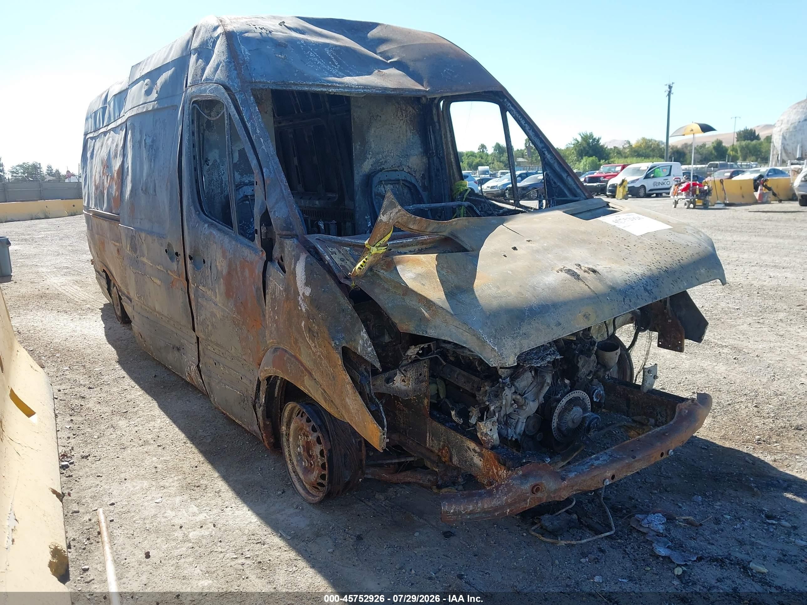 2010 Mercedes-Benz Sprinter Cargo, VIN WD3PE8CC1A5424290 — Burn