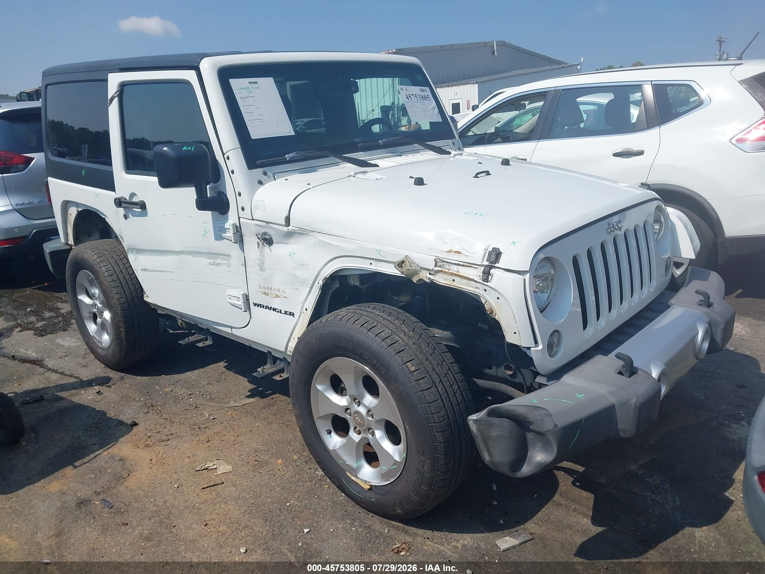 2015 Jeep Wrangler Sahara, VIN 1C4AJWBG7FL682218 — Side