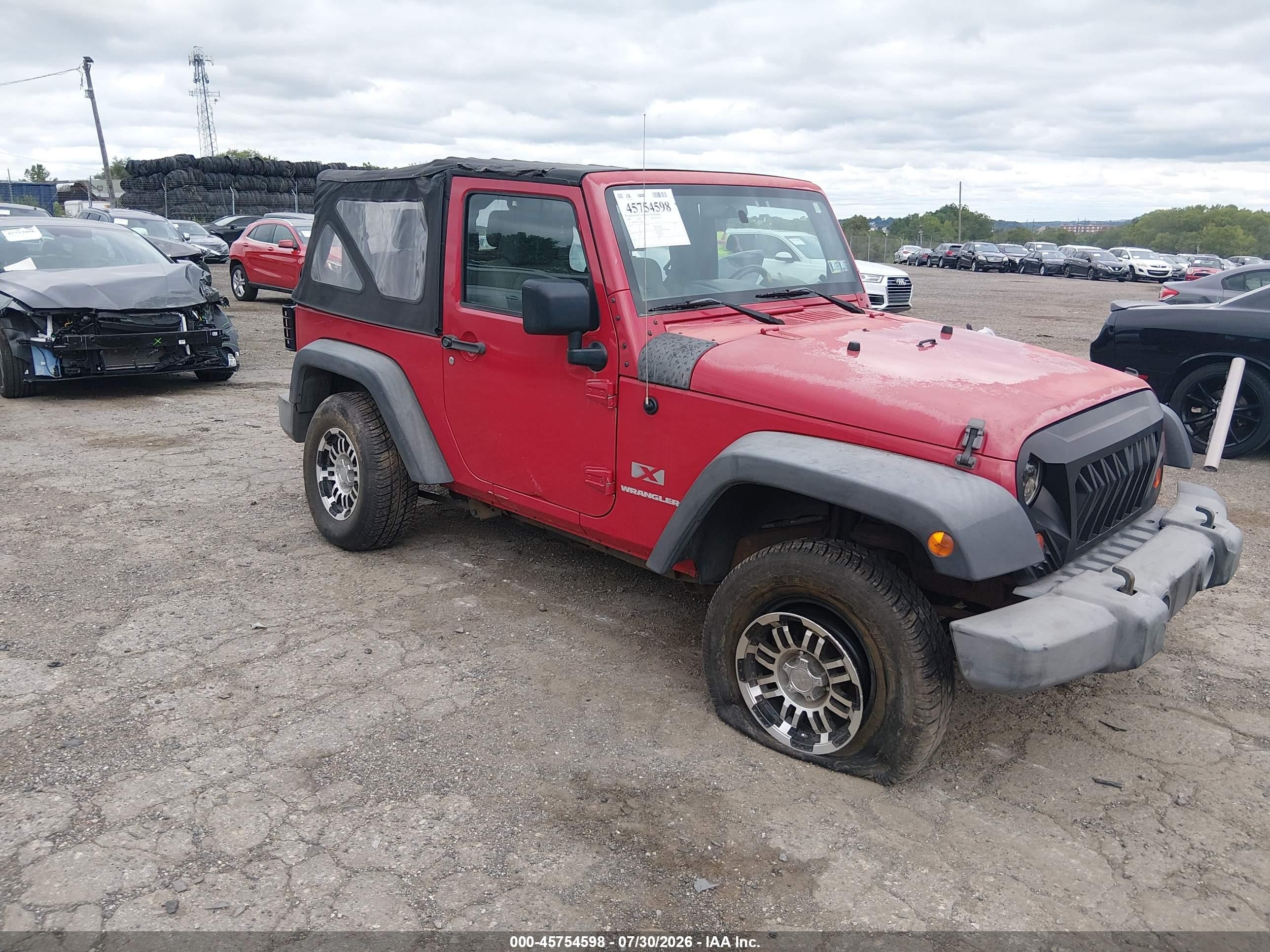 2008 Jeep Wrangler X, VIN 1J4FA241X8L642946 — Rear end