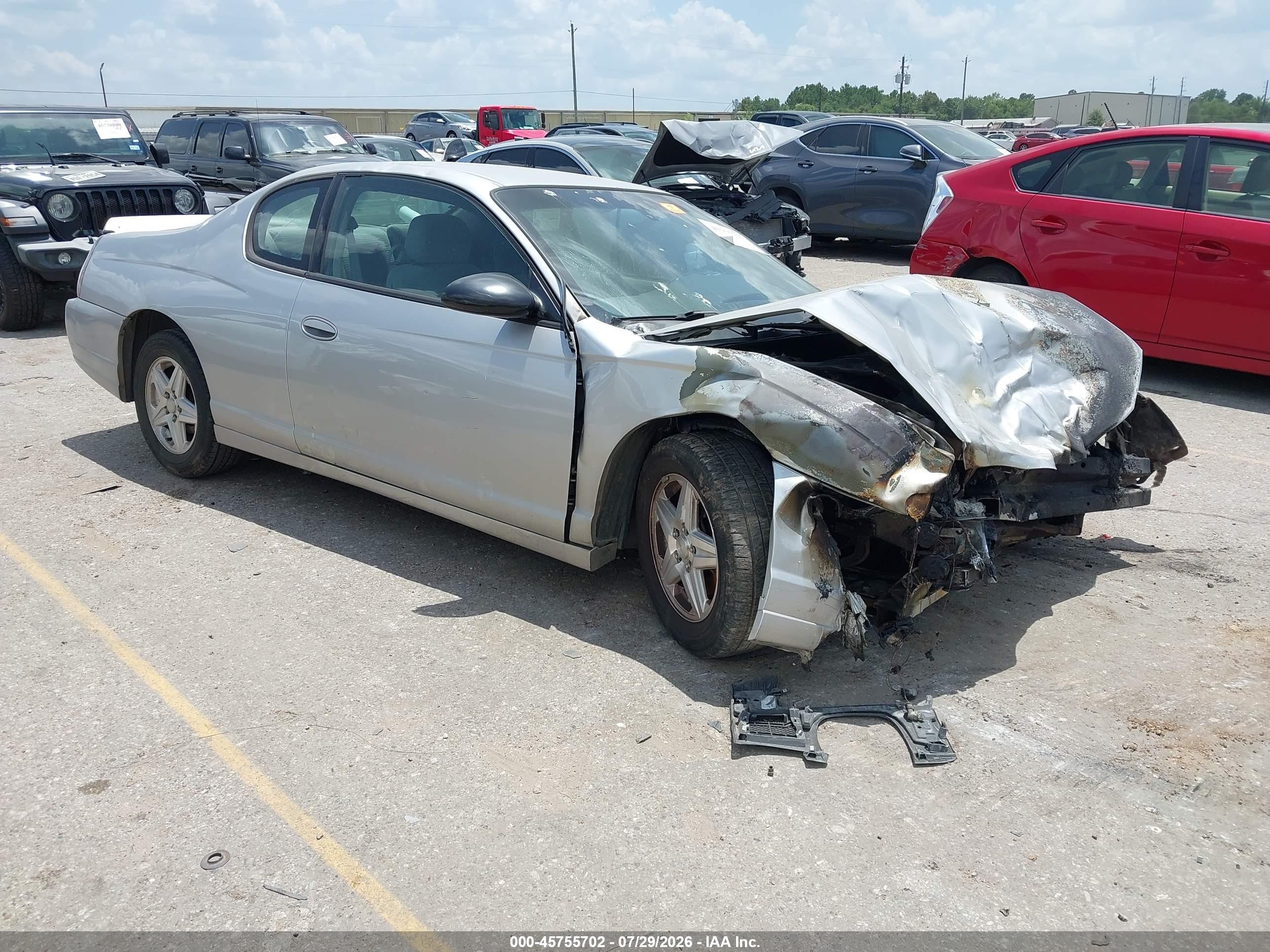 2005 Chevrolet Monte Carlo LT, VIN 2G1WX12KX59195508 — Пожар
