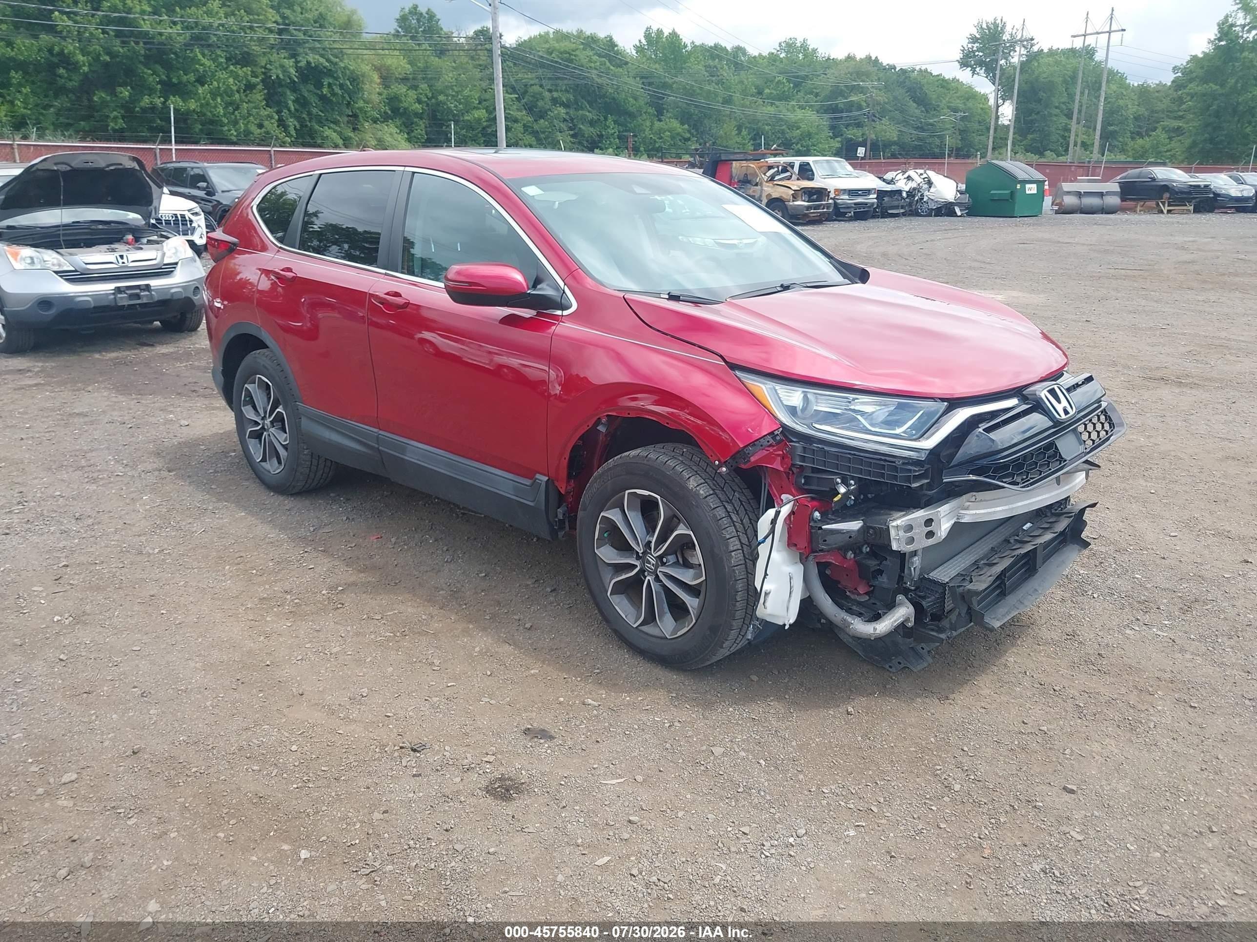 2022 Honda CR-V EX, VIN 2HKRW2H55NH620032 — Front end