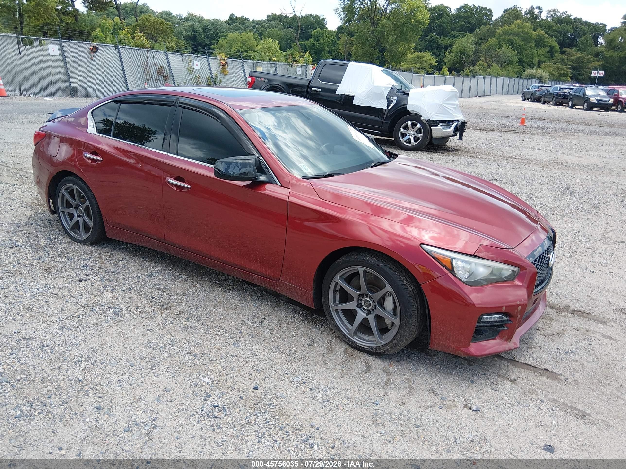 2014 Infiniti Q50 Hybrid Sport, VIN JN1AV7AR0EM700194 — Water / flood