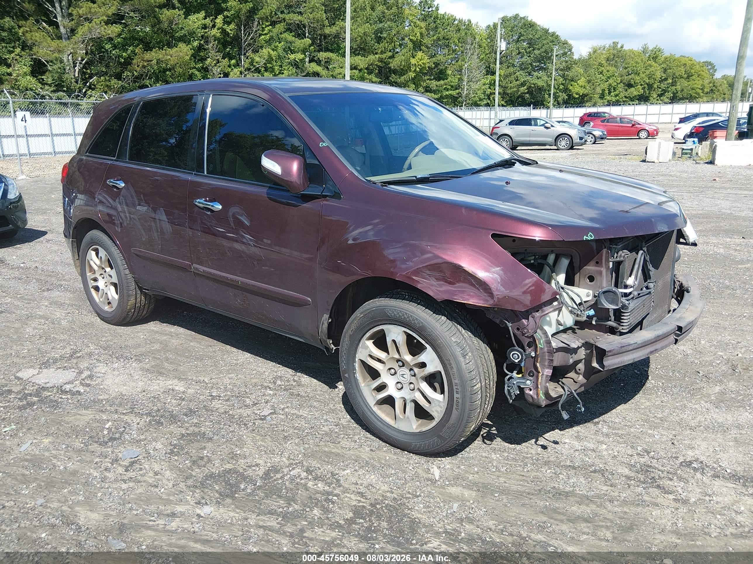 2008 Acura MDX Technology, VIN 2HNYD28478H521230 — Front end