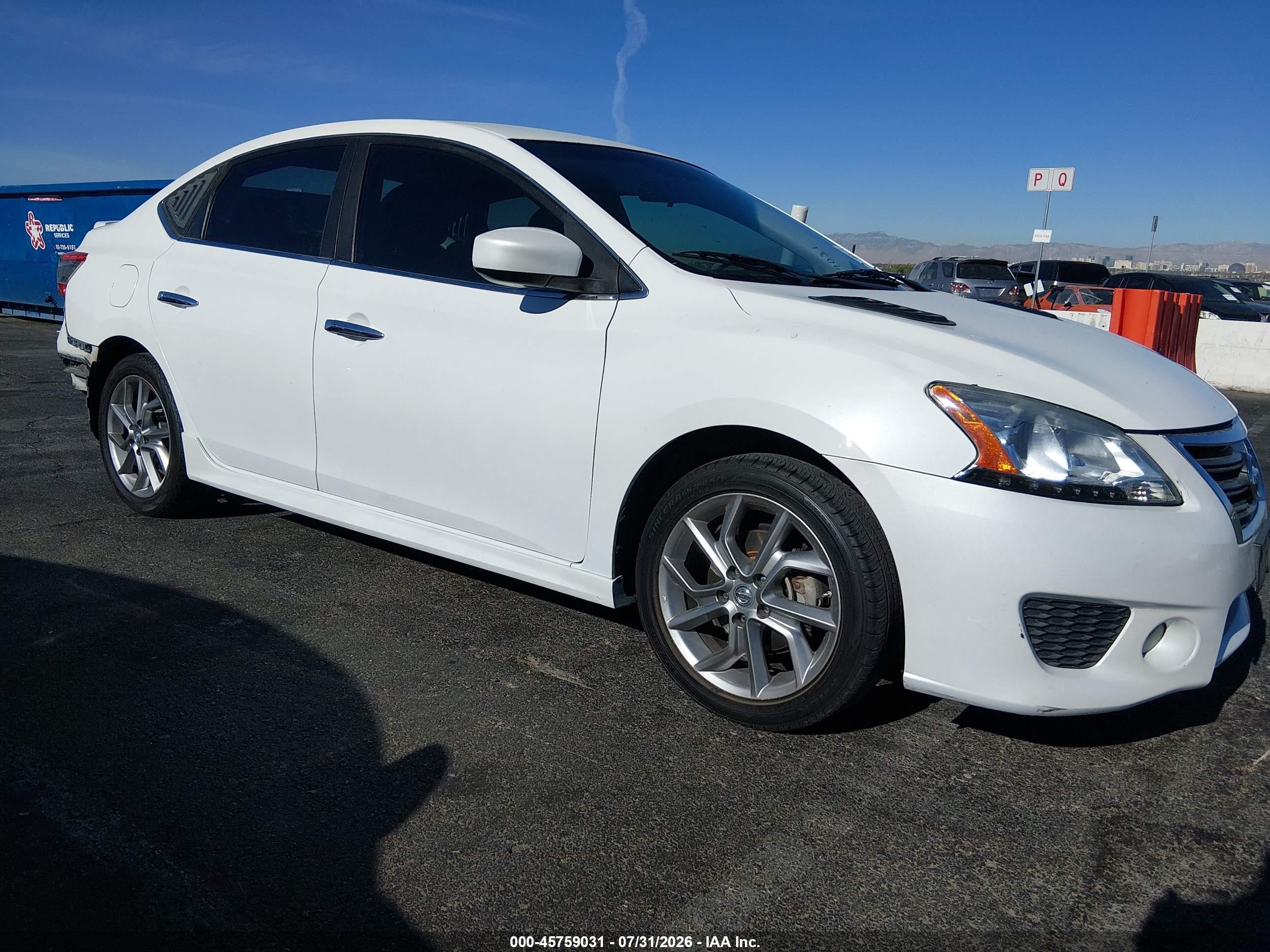 2014 Nissan Sentra S, VIN 3N1AB7AP2EY340009 — Повреждение рамы