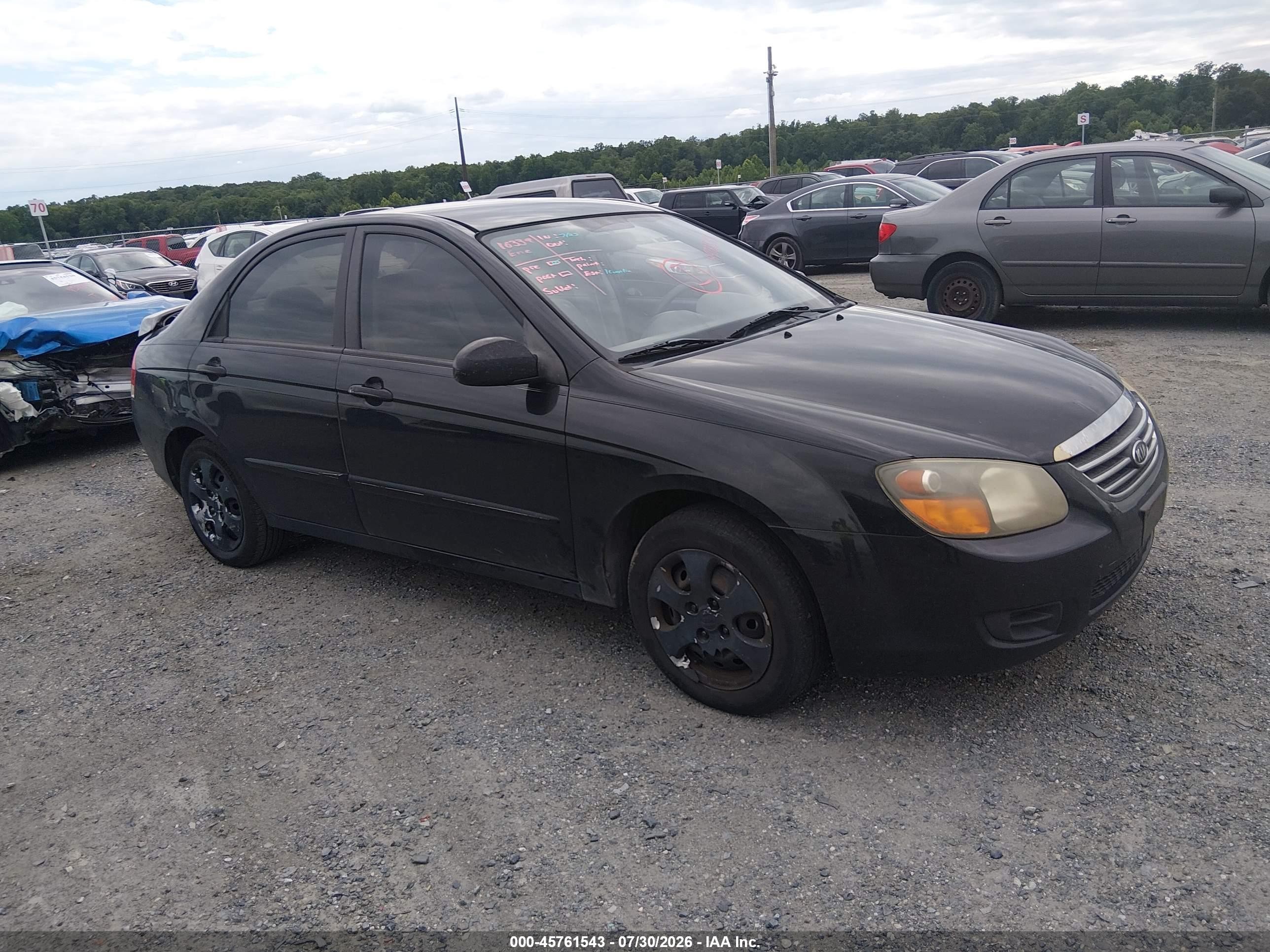 2009 Kia Spectra EX, VIN KNAFE222495601186 — Front end