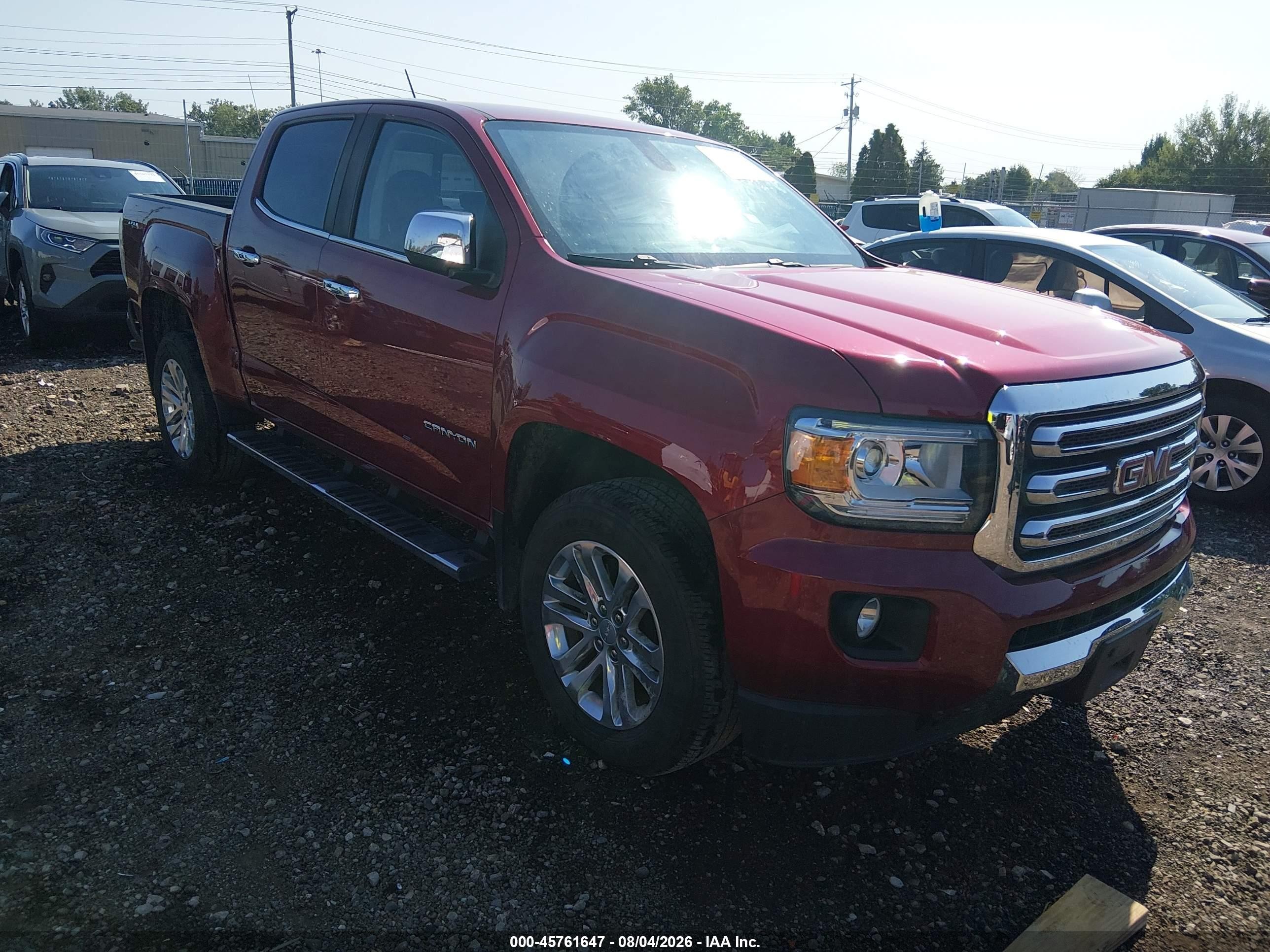 2017 GMC Canyon 4WD SLT, VIN 1GTG6DEN2H1175171 — Rear end