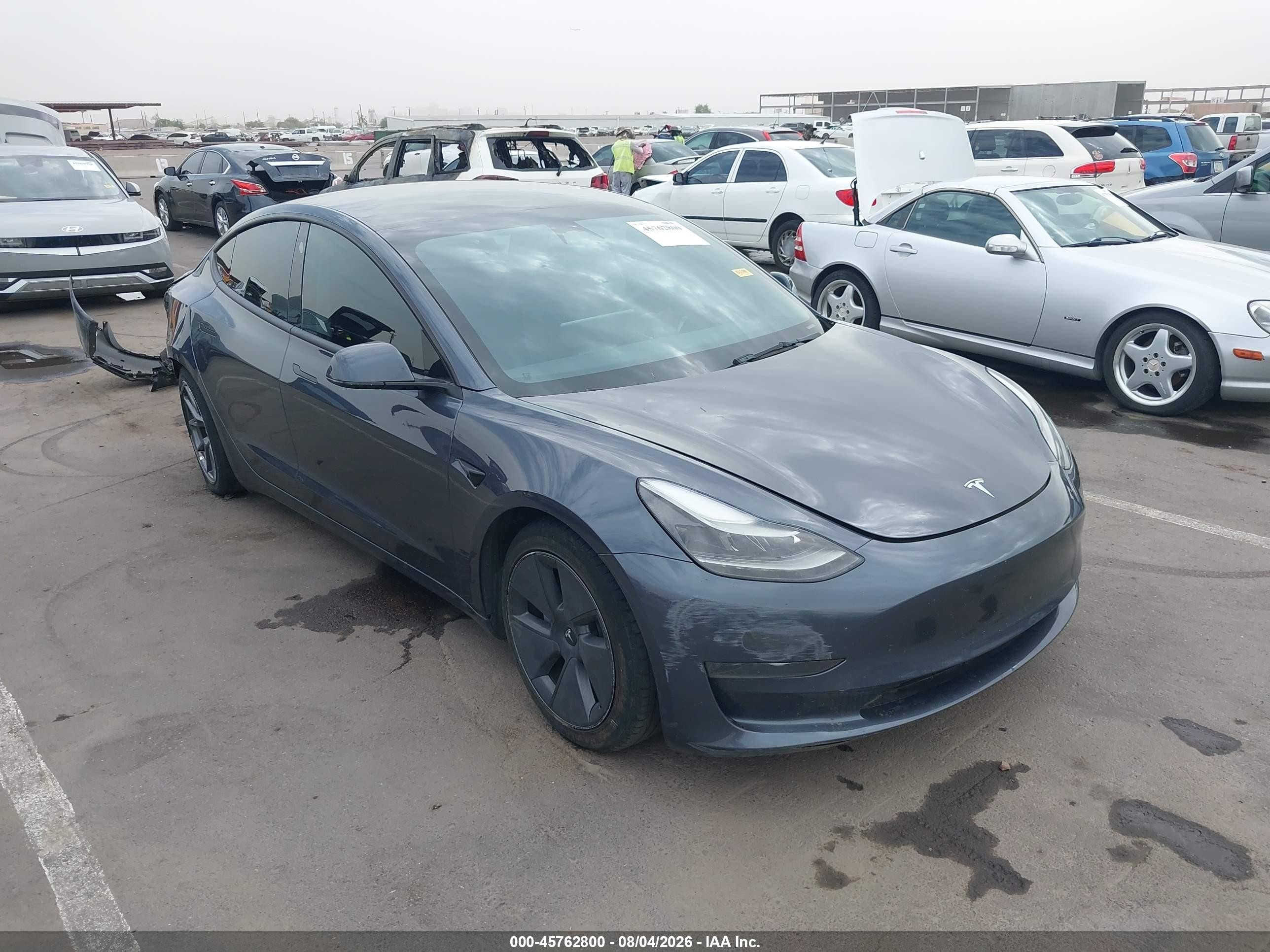 2023 Tesla Model 3, VIN 5YJ3E1EAXPF412153 — Rear end