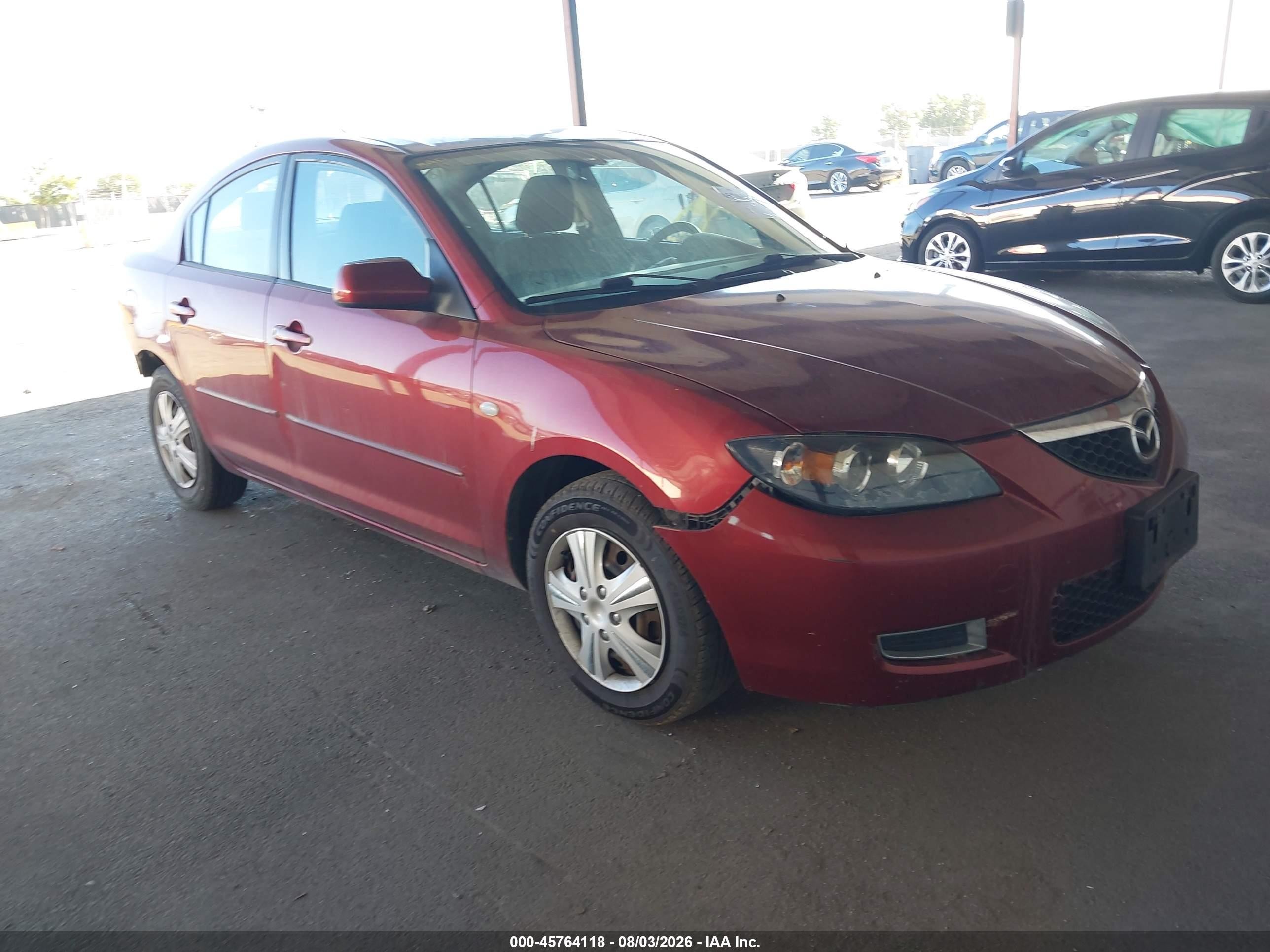 2008 Mazda 3 i Touring, VIN JM1BK32G681131843 — Rear end