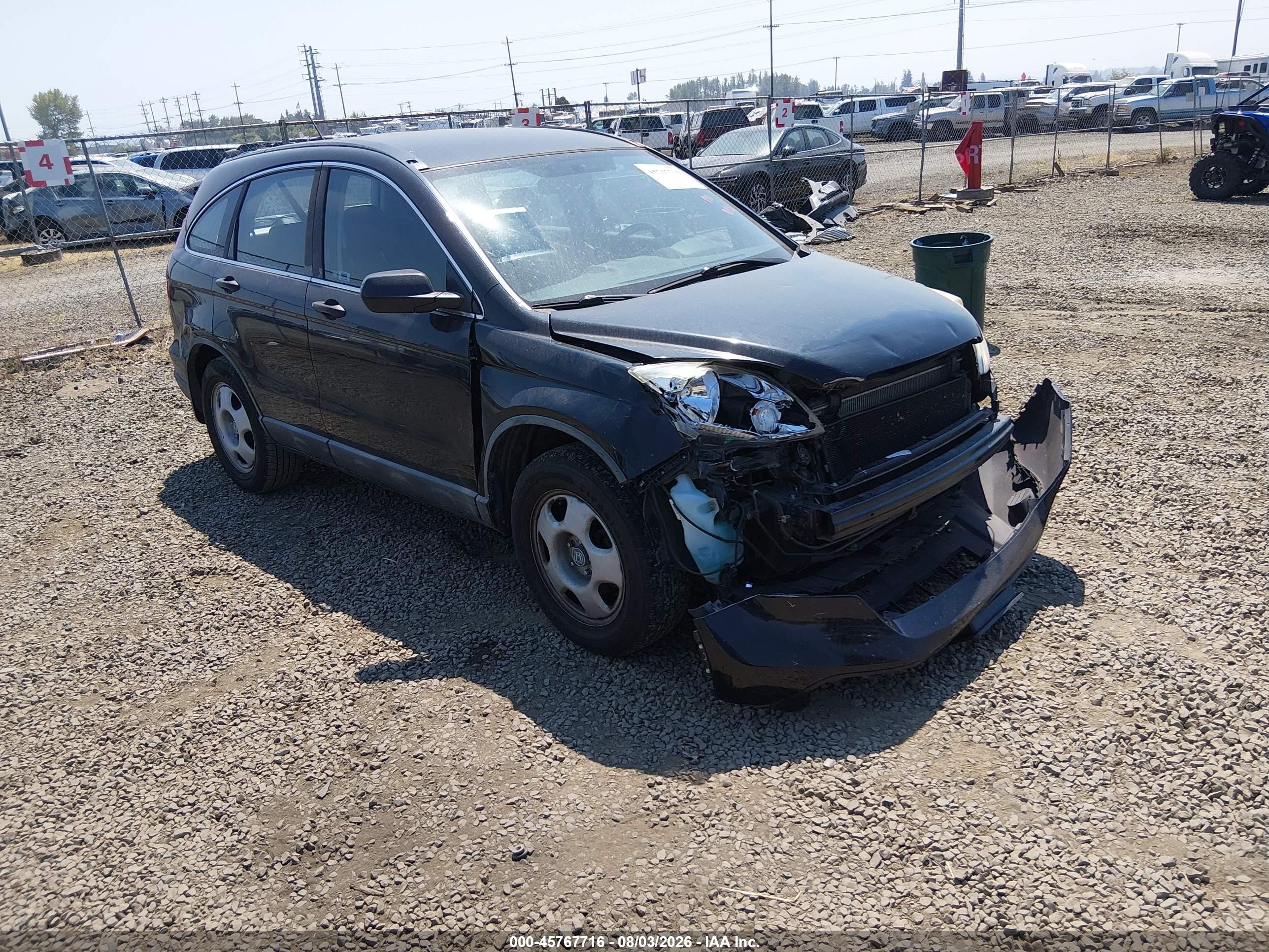 2009 Honda CR-V LX, VIN 5J6RE38379L030952 — Front end