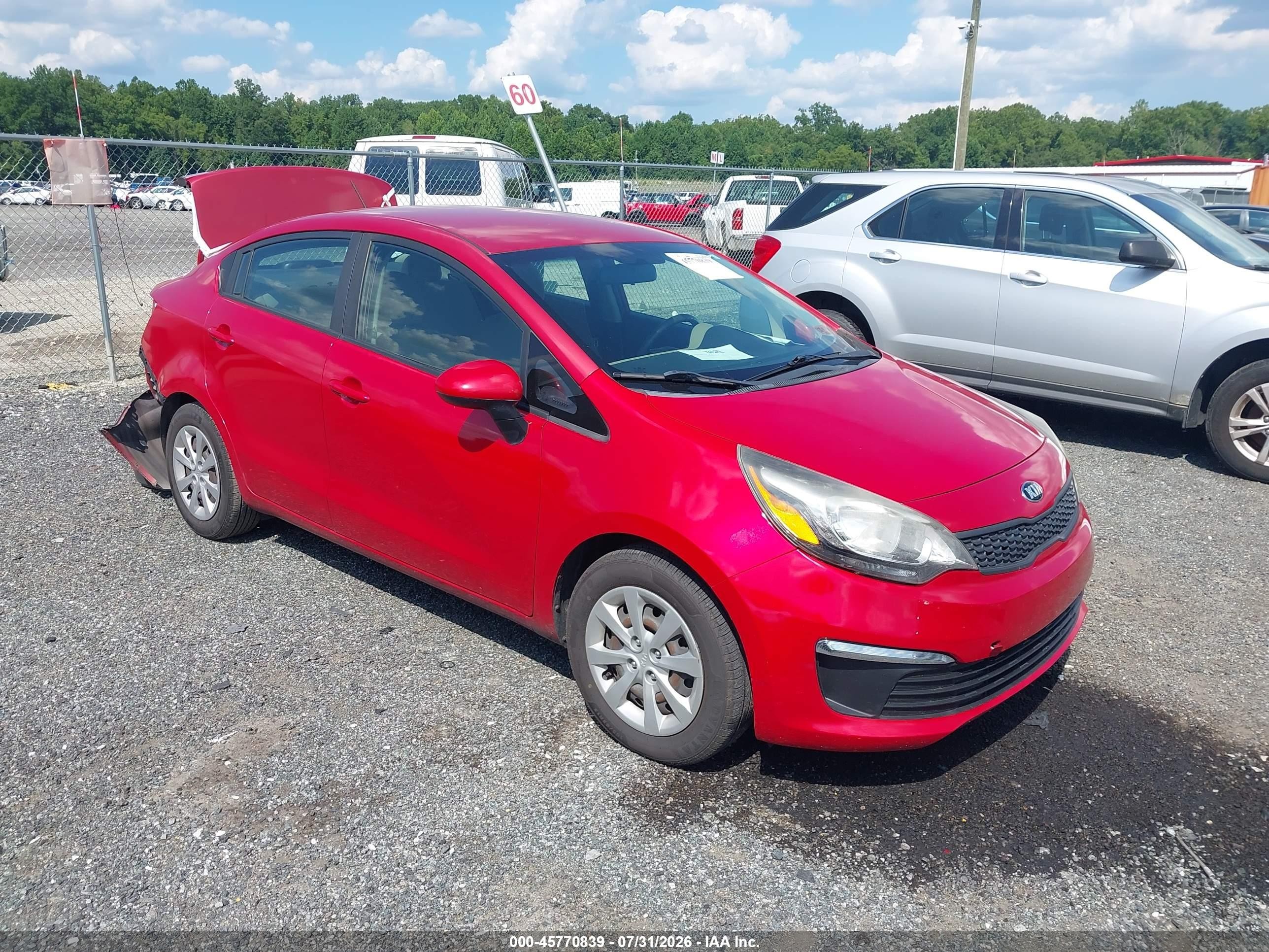 2017 Kia Rio LX, VIN KNADM4A34H6117155 — Rear end