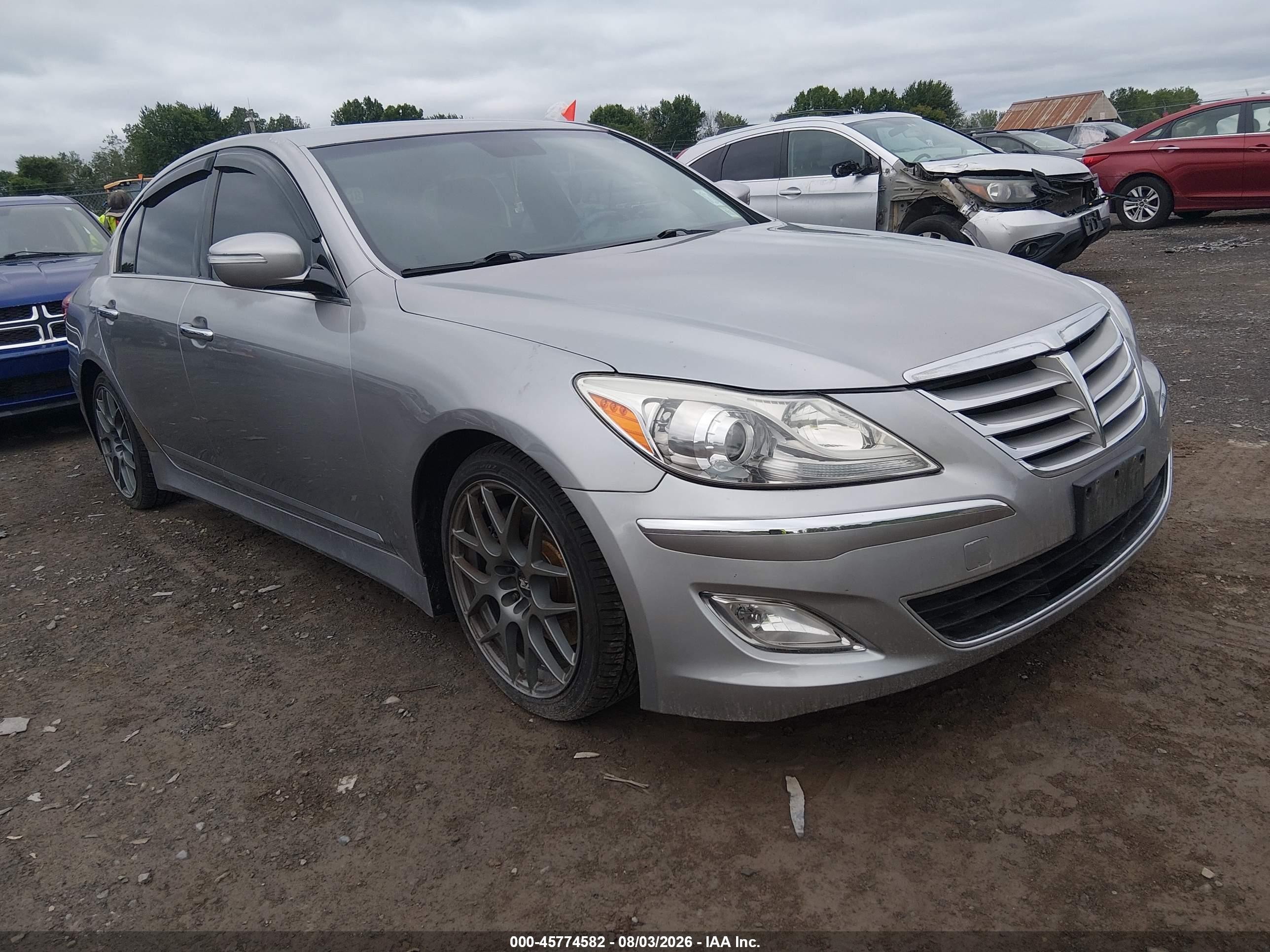 2013 Hyundai Genesis 3.8L, VIN KMHGC4DD2DU227016 — Undercarriage