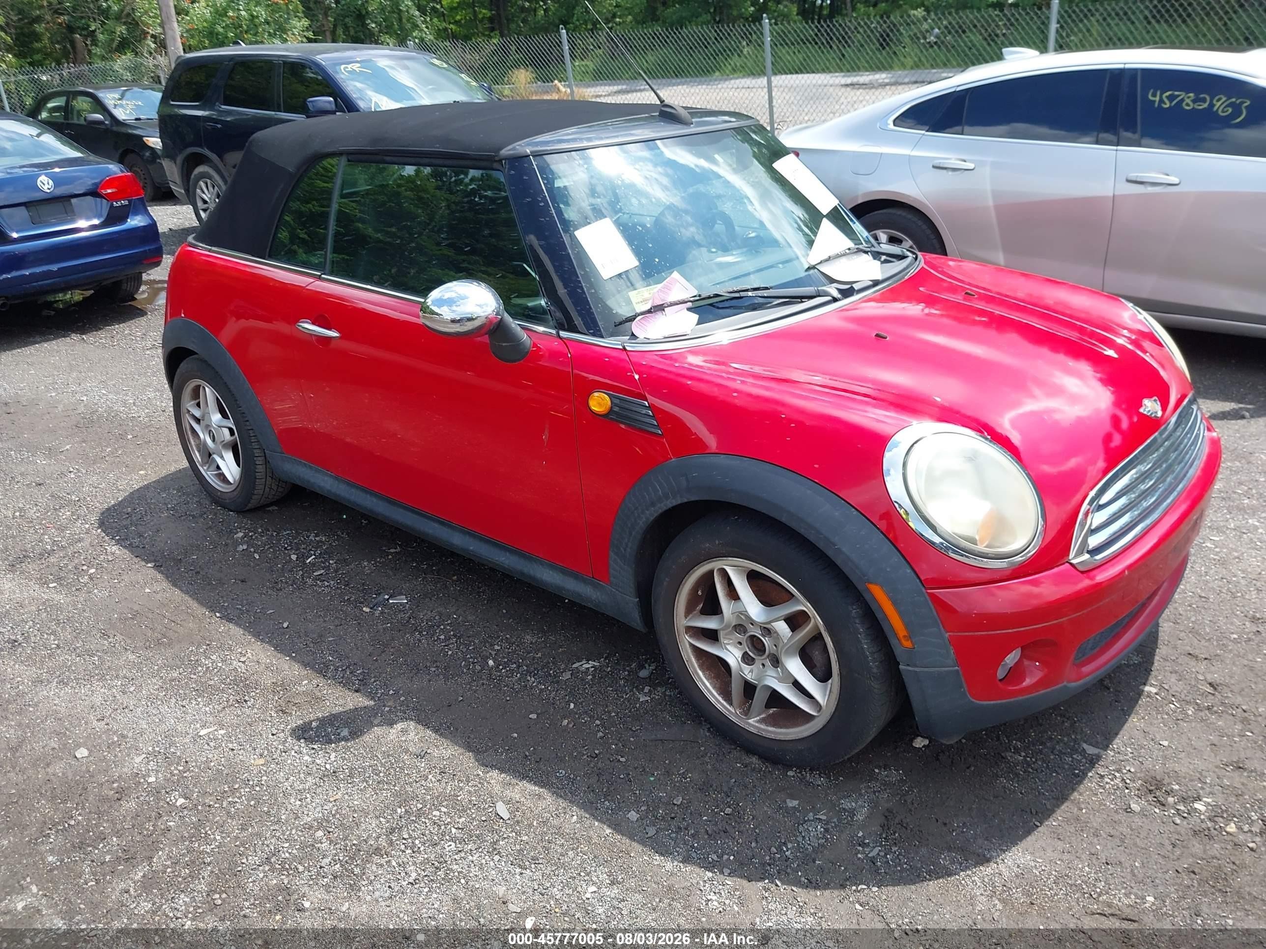 2009 MINI Convertible, VIN WMWMR33589TJ93958 — Not stated