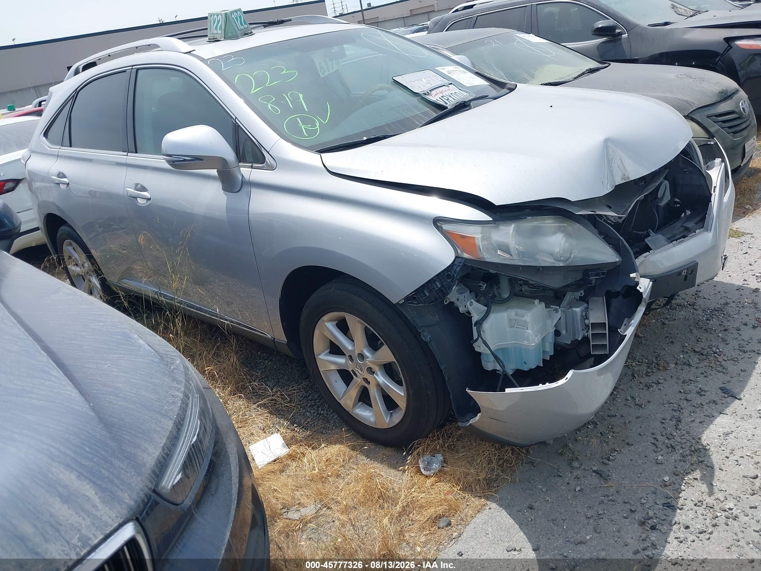 2010 Lexus RX 350, VIN 2T2BK1BA0AC036367 — Front end