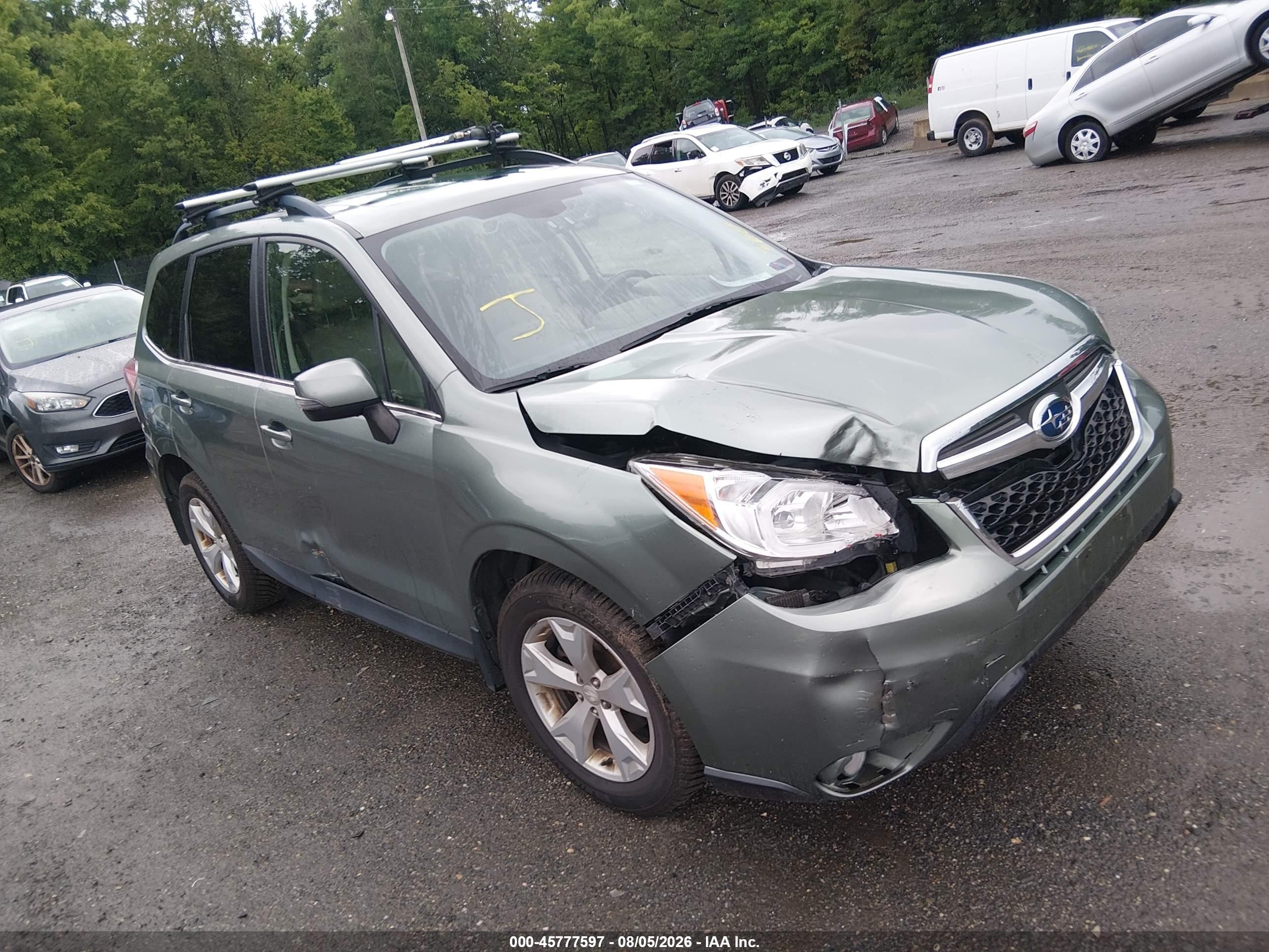 2014 Subaru Forester Touring, VIN JF2SJAPC5EH417880 — Front end