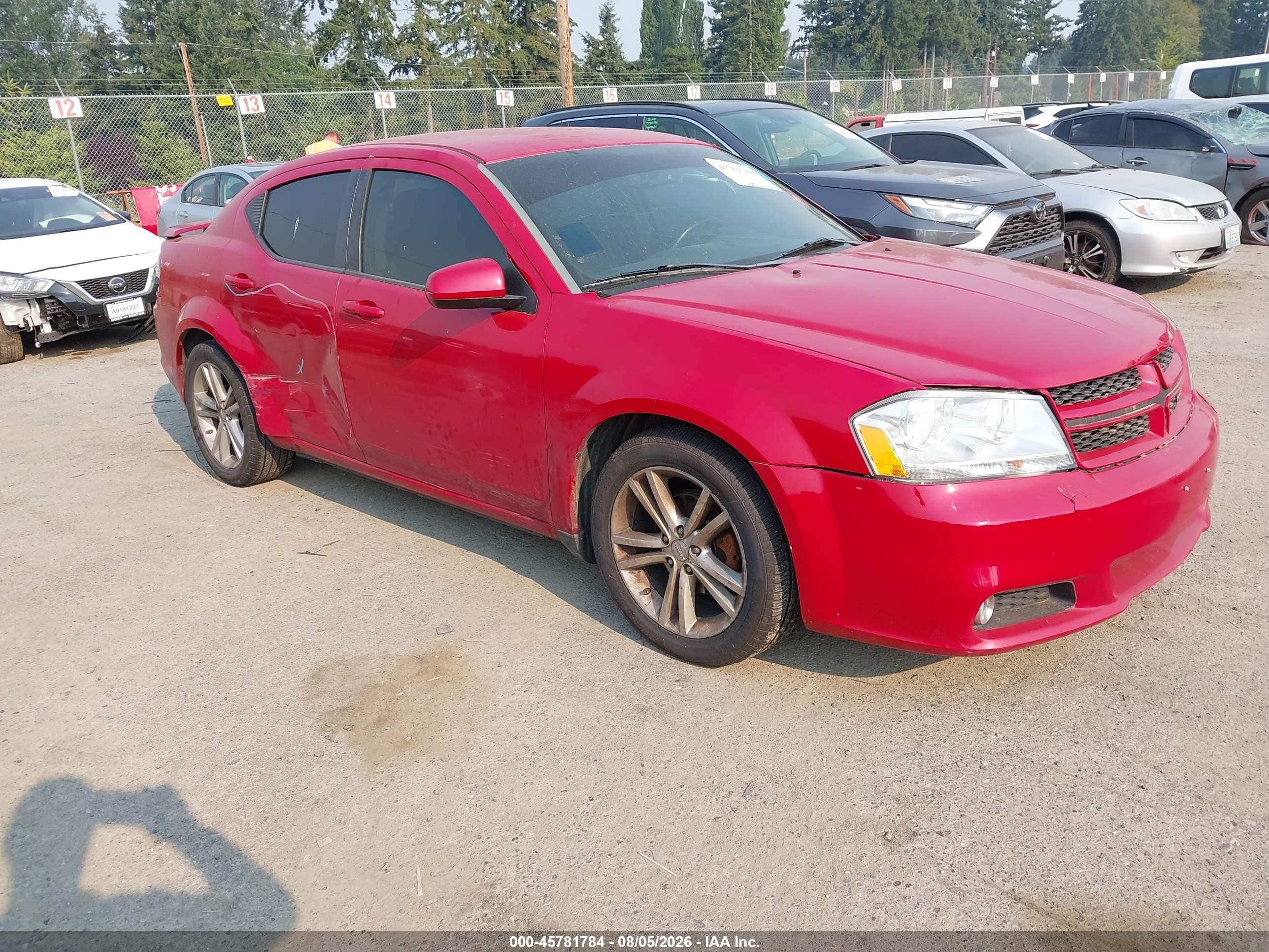 2014 Dodge Avenger SXT, VIN 1C3CDZCG1EN176259 — Side