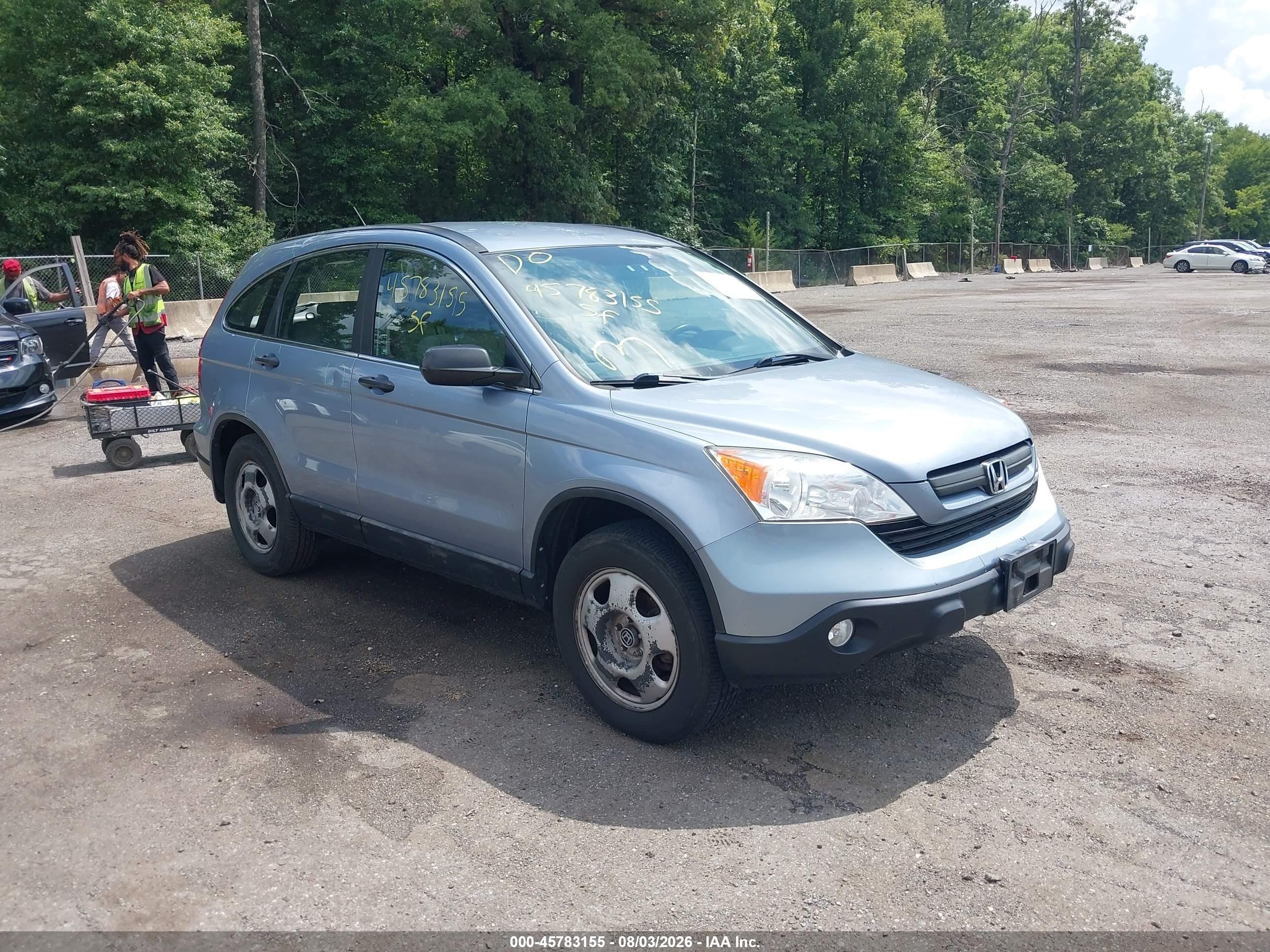 2008 Honda CR-V LX, VIN 5J6RE48338L044951 — Rear end