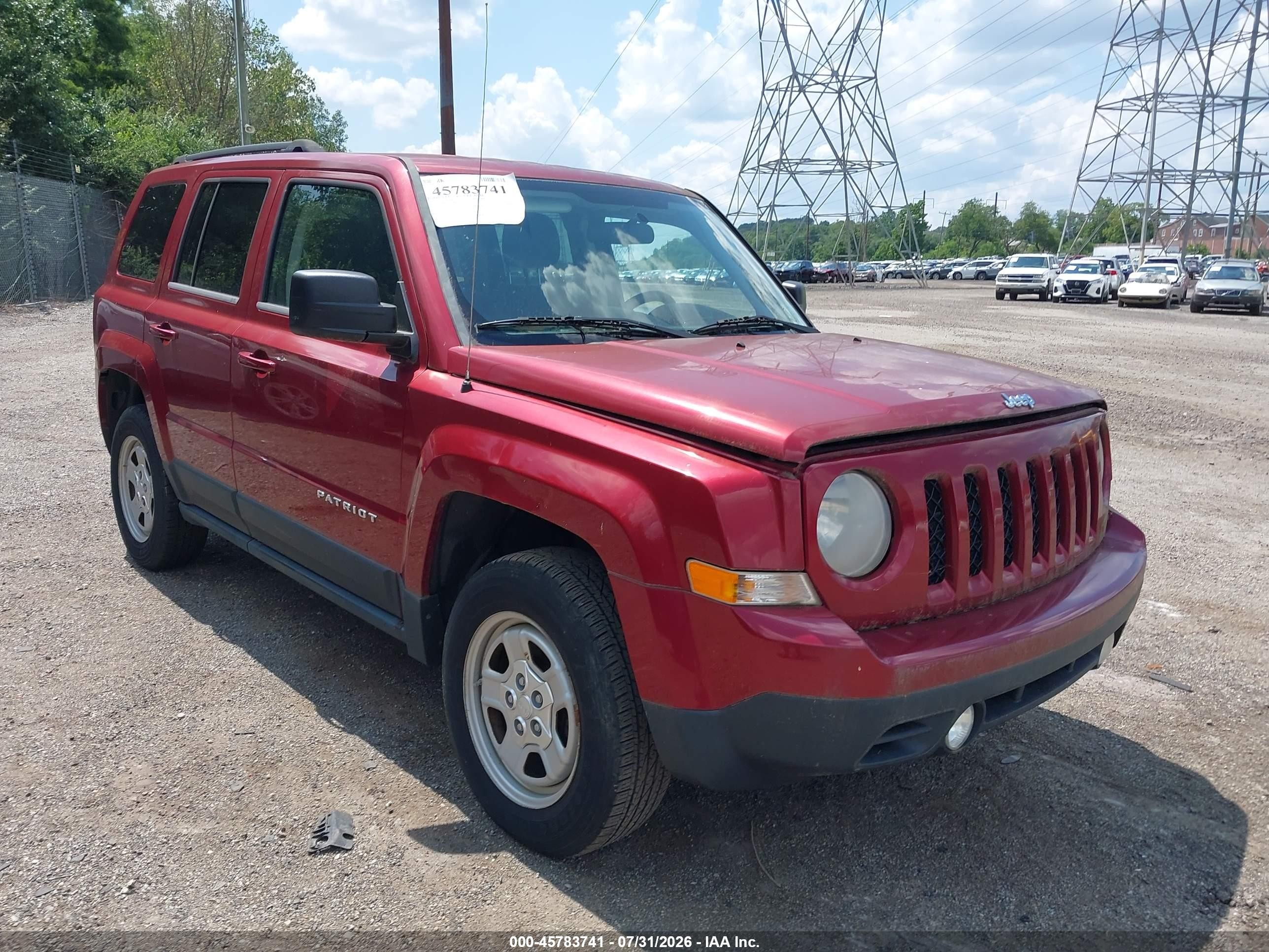 2012 Jeep Patriot Sport, VIN 1C4NJRBB5CD576864 — Normal wear