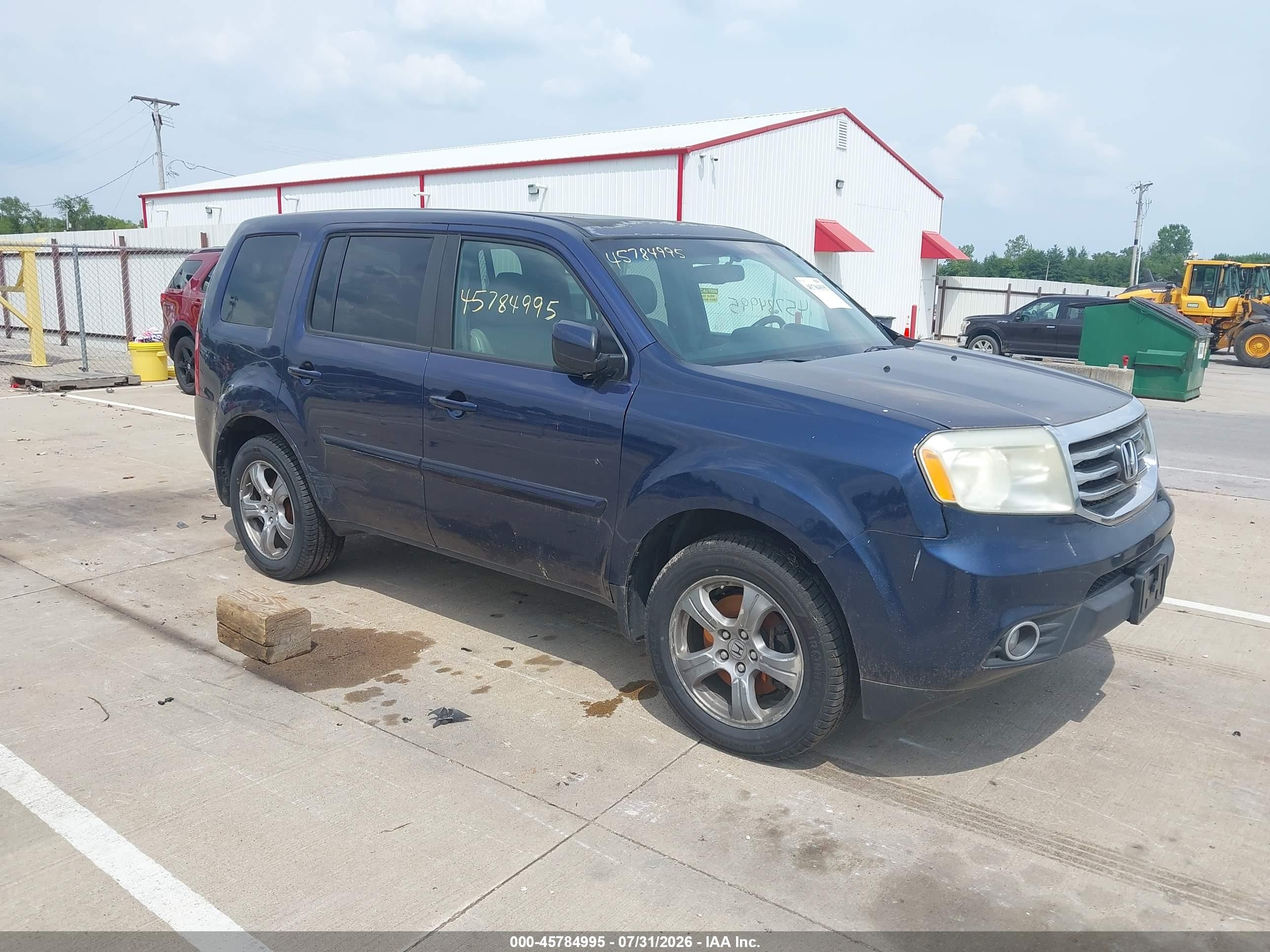 2013 Honda Pilot EX-L, VIN 5FNYF4H5XDB018134 — Side