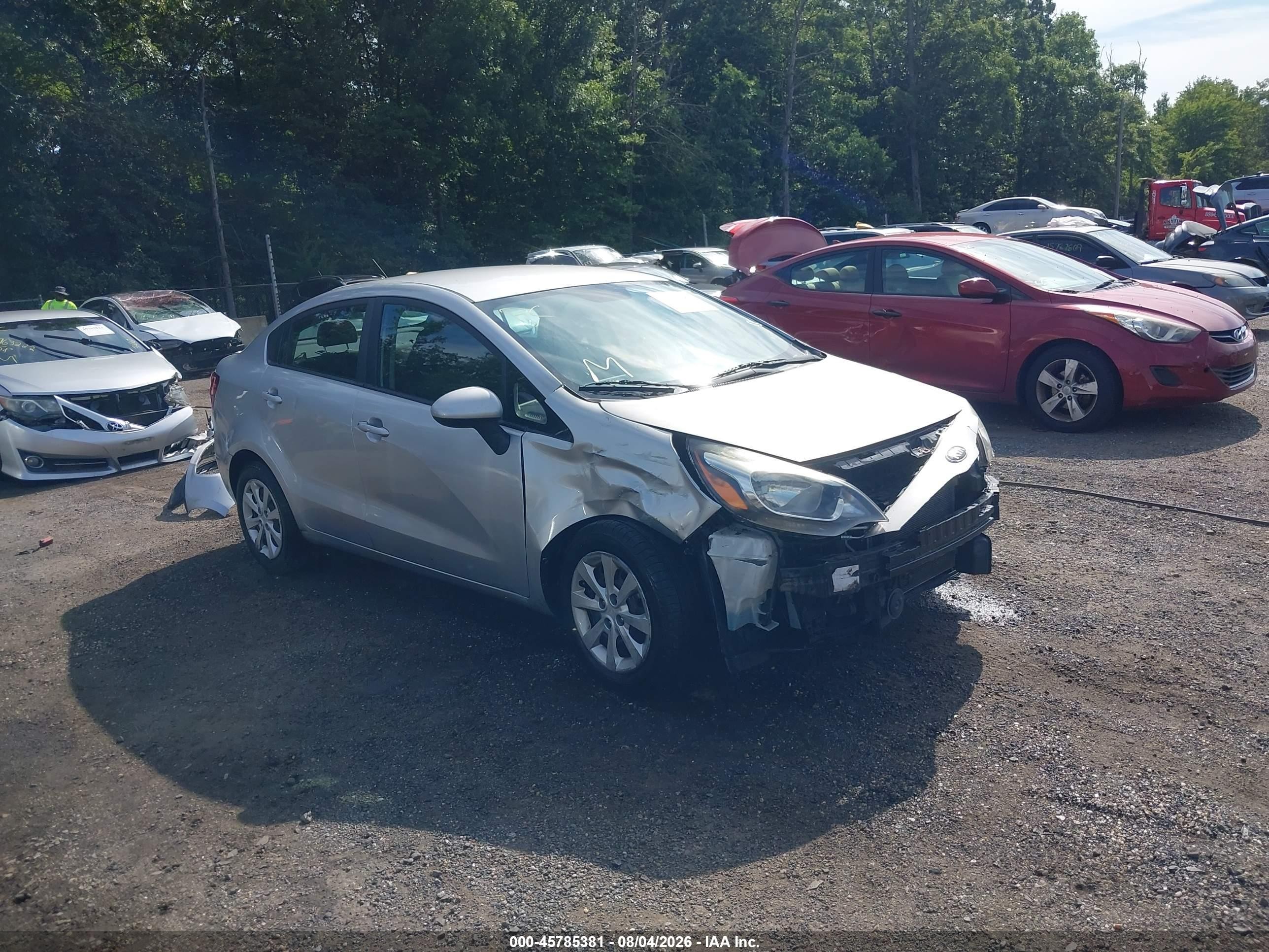 2014 Kia Rio LX, VIN KNADM4A31E6414508 — Front end
