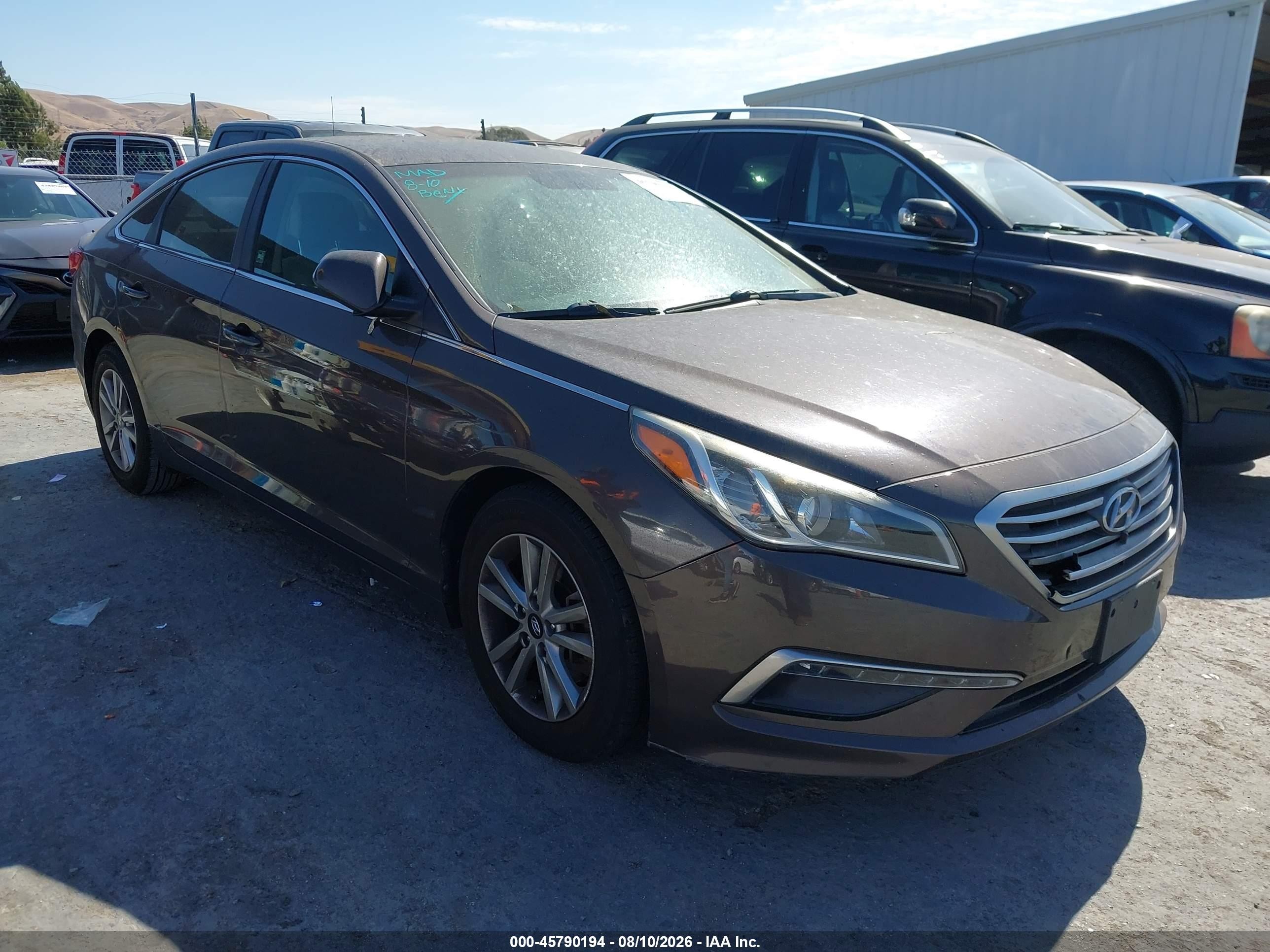 2015 Hyundai Sonata SE, VIN 5NPE24AF5FH204721 — Theft recovery