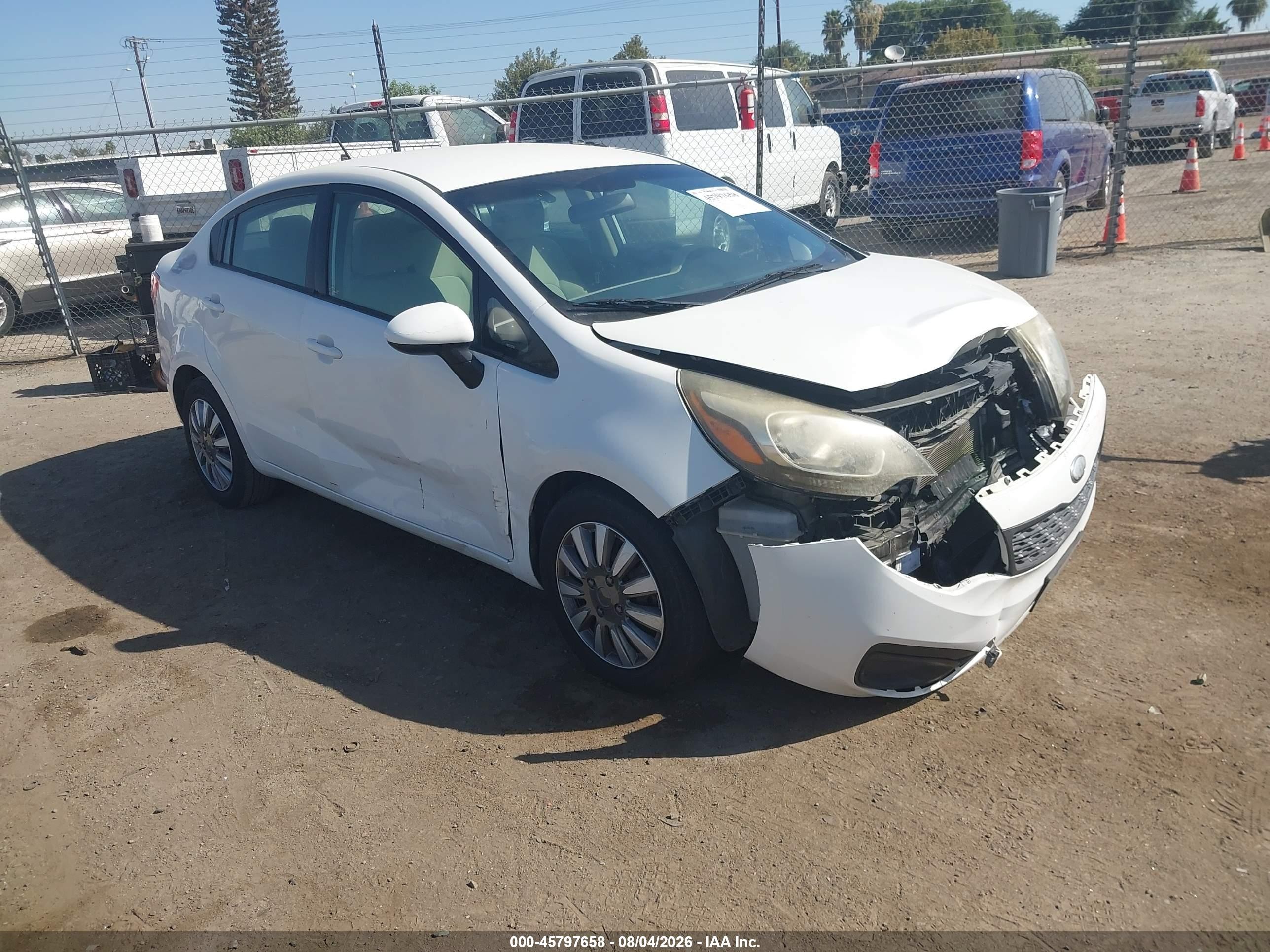 2013 Kia Rio LX, VIN KNADM4A35D6173597 — Front end