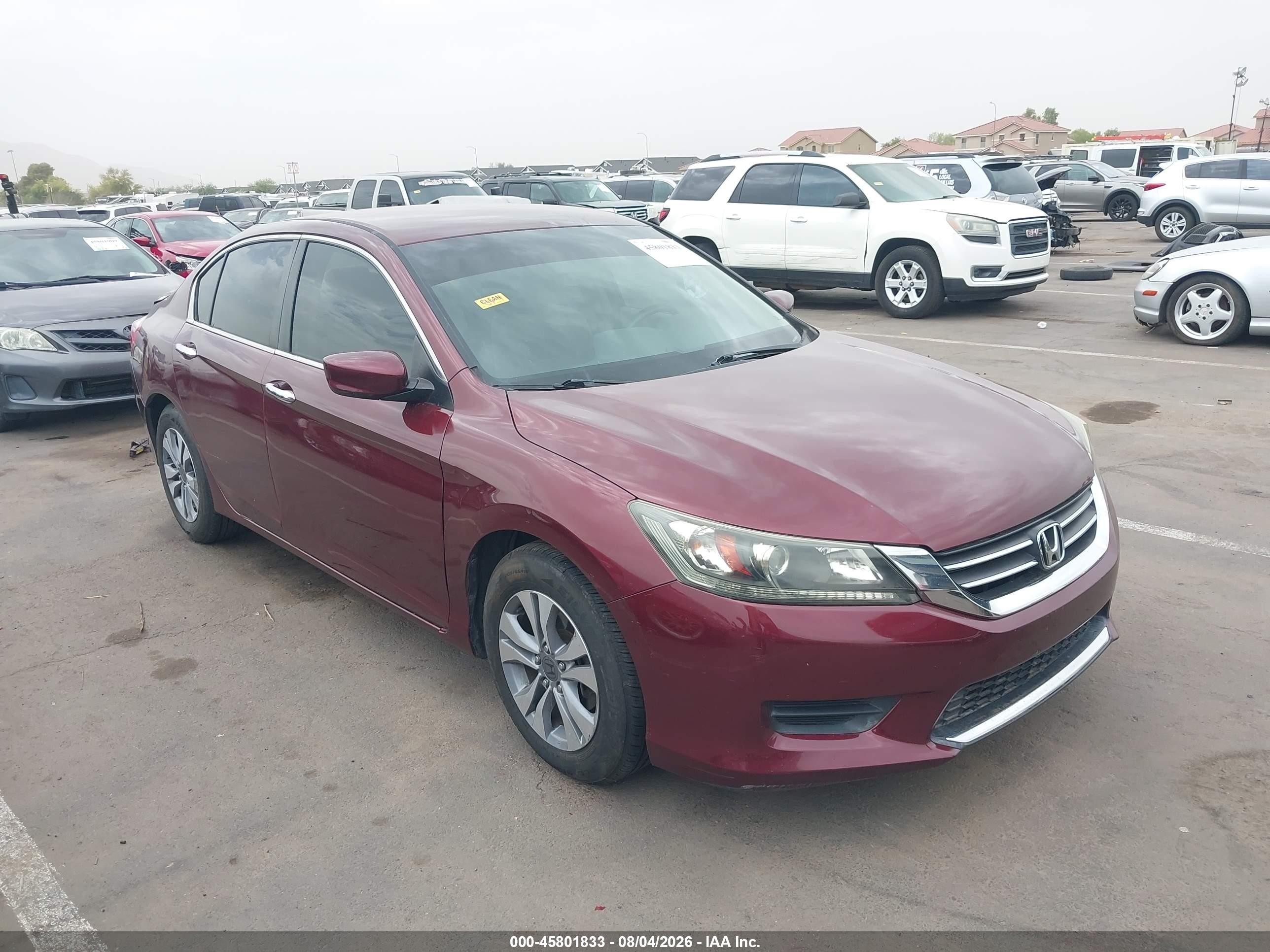 2013 Honda Accord LX, VIN 1HGCR2F36DA186015 — Rear end