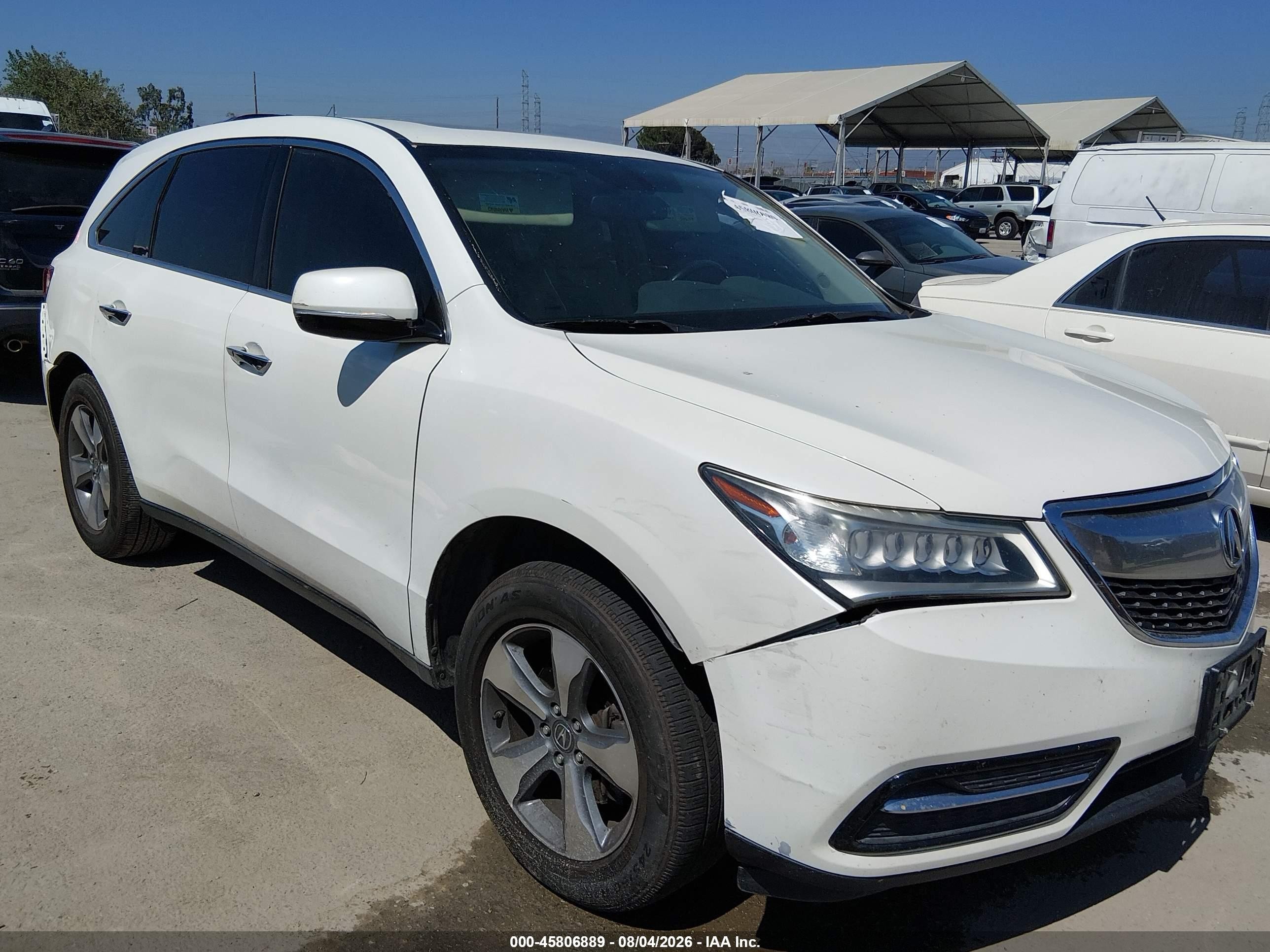 2015 Acura MDX, VIN 5FRYD3H26FB010037 — Rear end