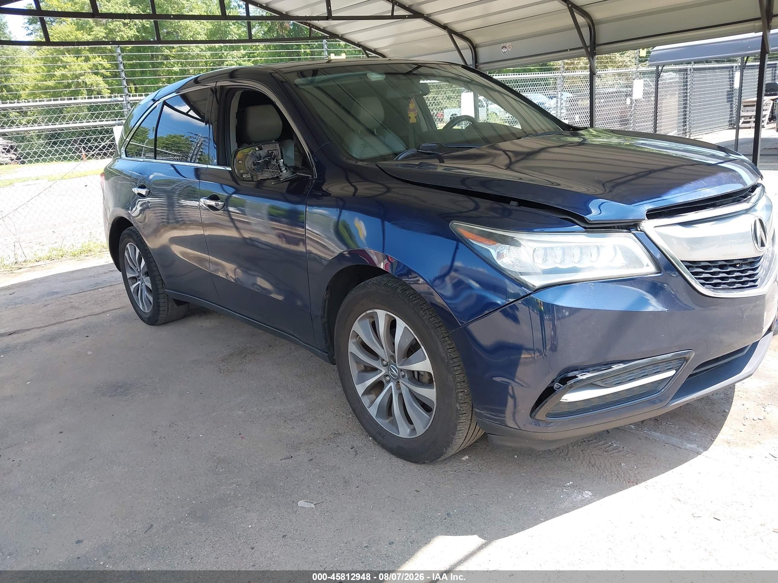 2014 Acura MDX Technology, VIN 5FRYD4H44EB048534 — Front end