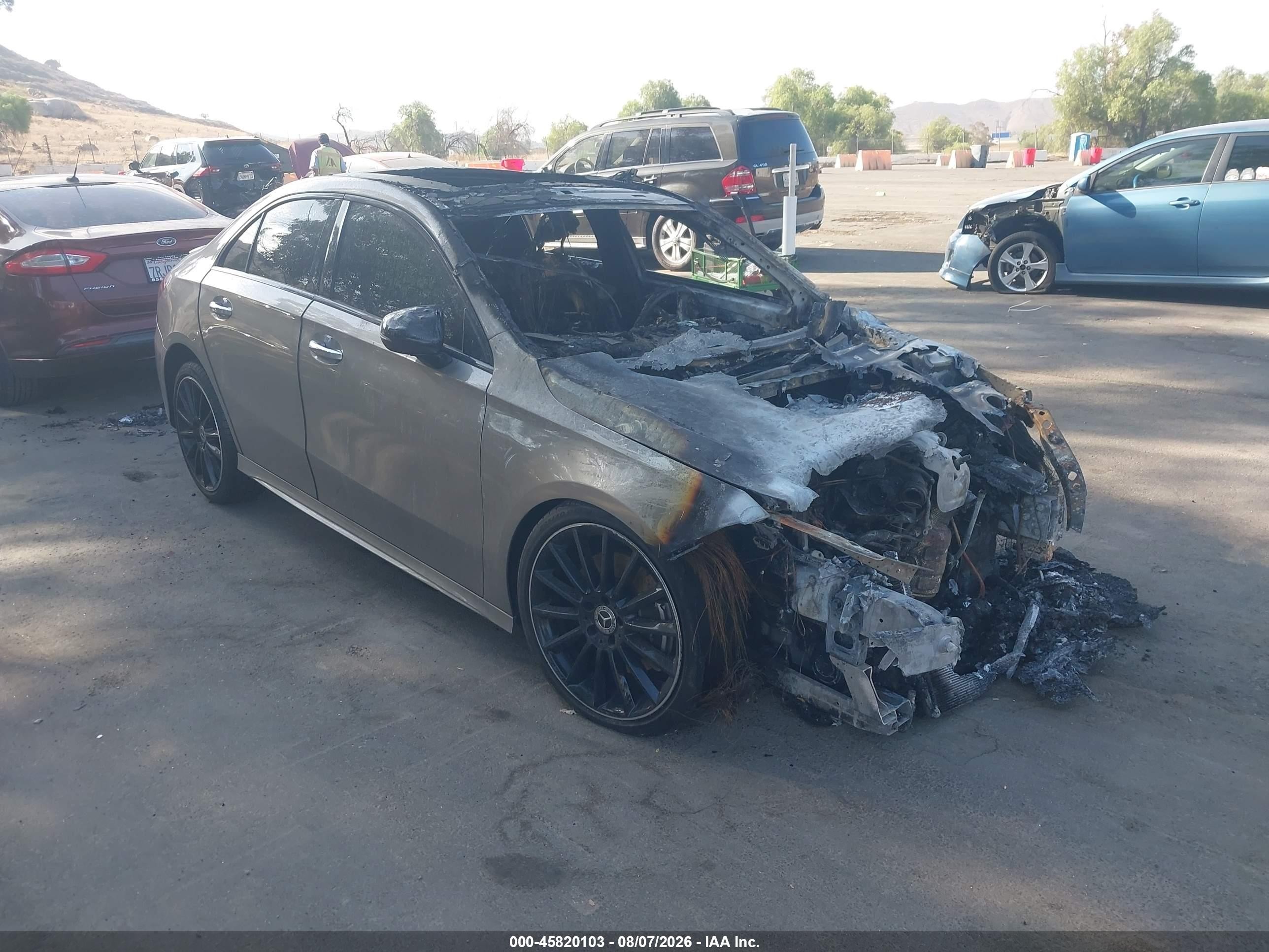 2020 Mercedes-Benz A 220, VIN W1K3G4EB8LW047844 — Interior fire