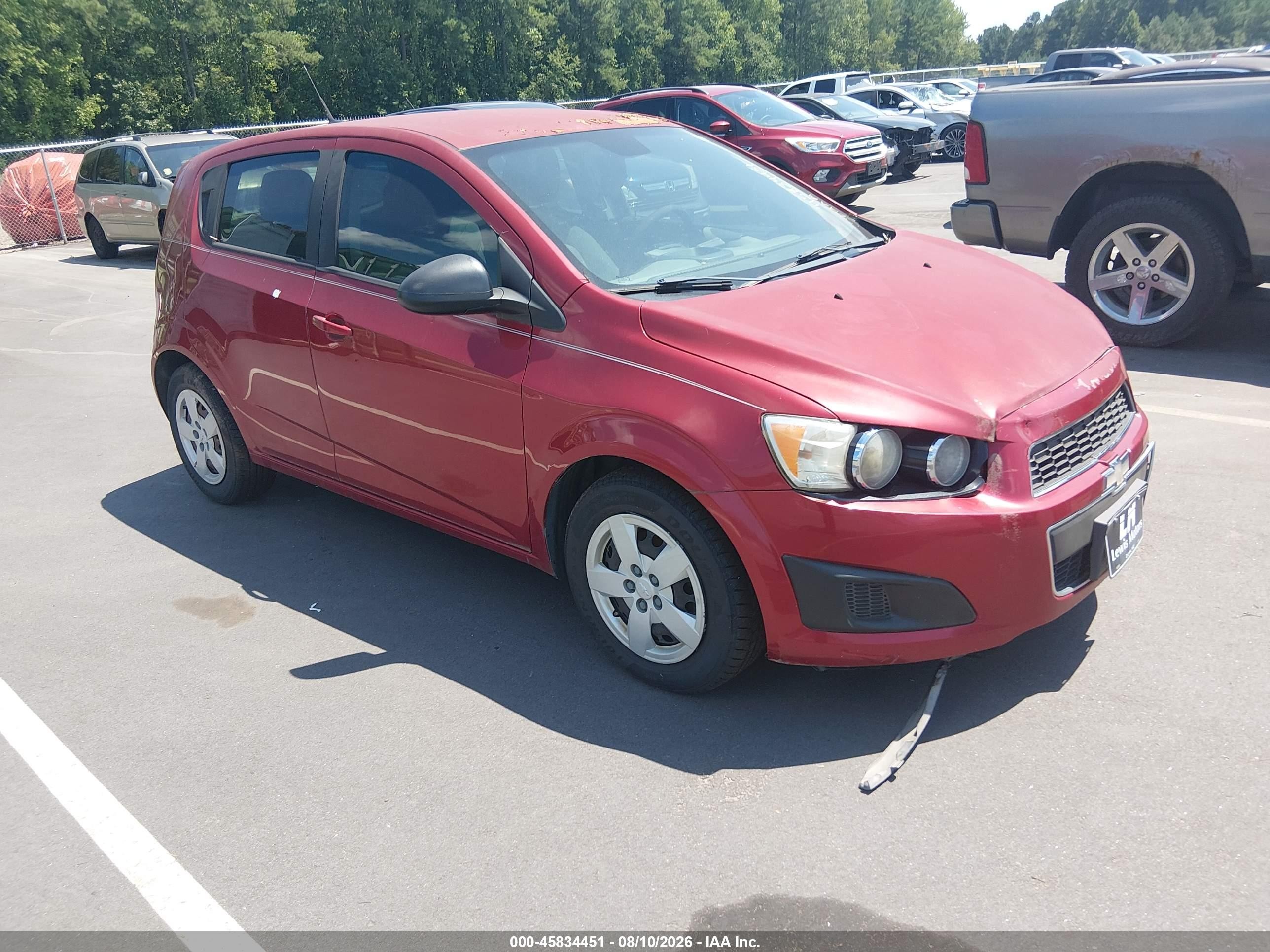 2013 Chevrolet Sonic LS, VIN 1G1JA6SH5D4110461 — Normal wear