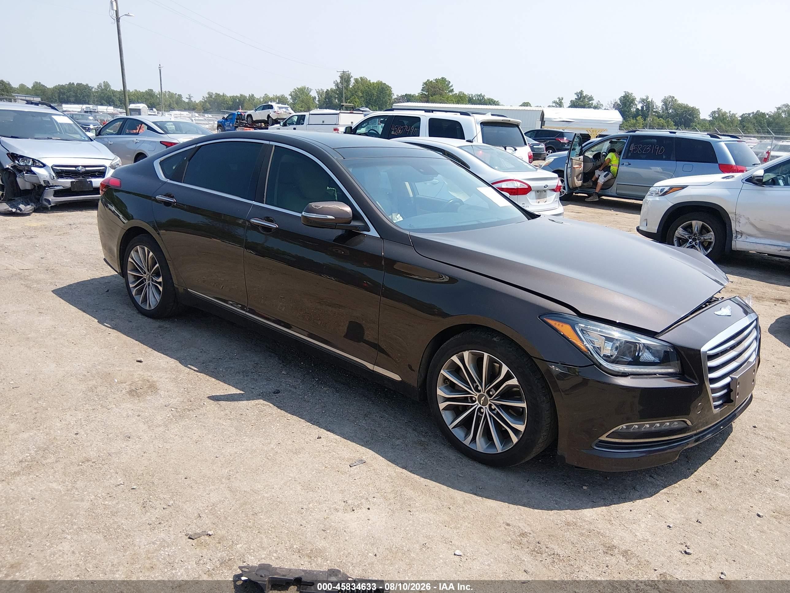 2016 Hyundai Genesis 3.8L, VIN KMHGN4JE6GU106744 — Front end