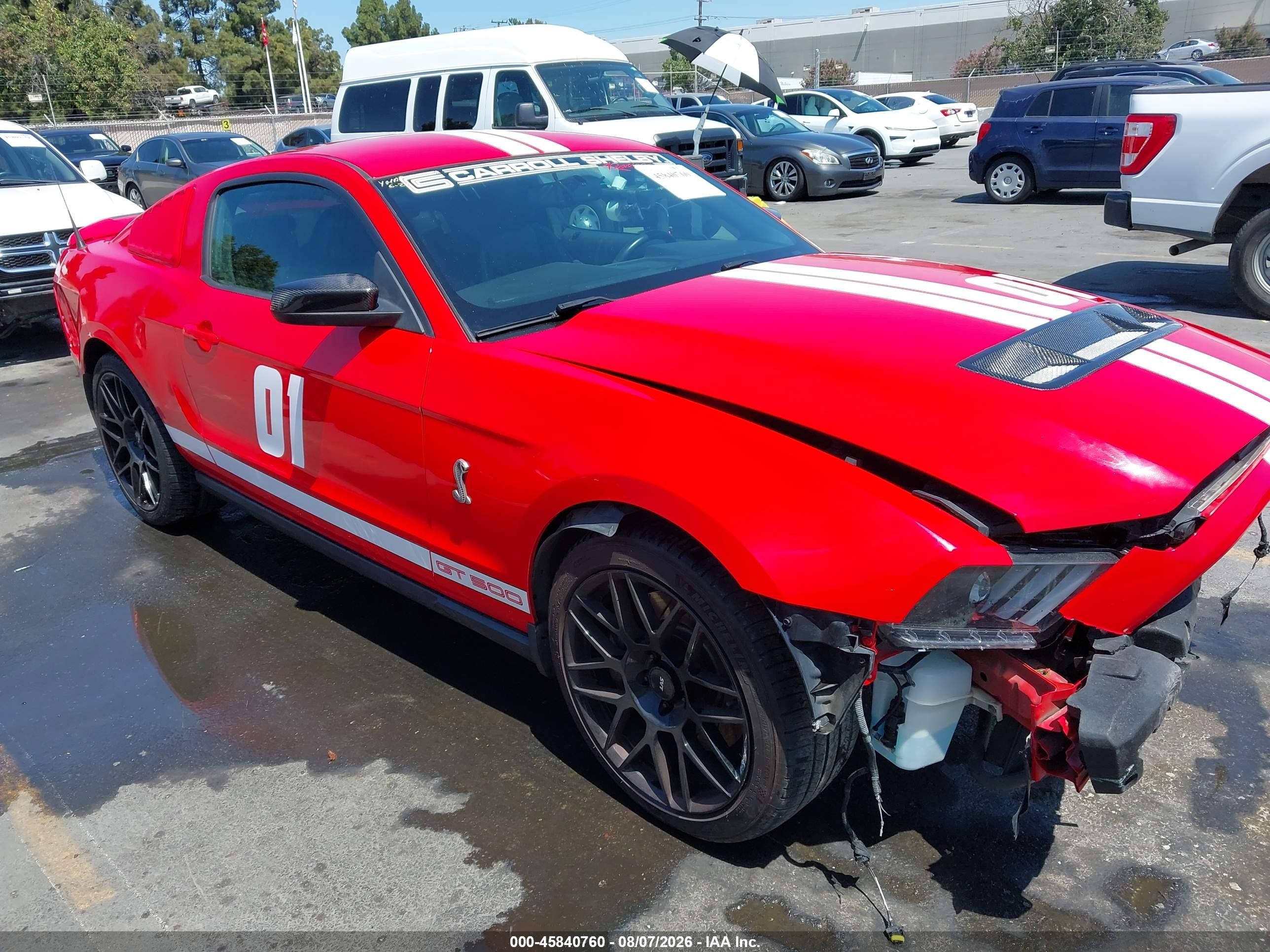 2011 Ford Mustang GT500, VIN 1ZVBP8JS2B5145482 — Перед
