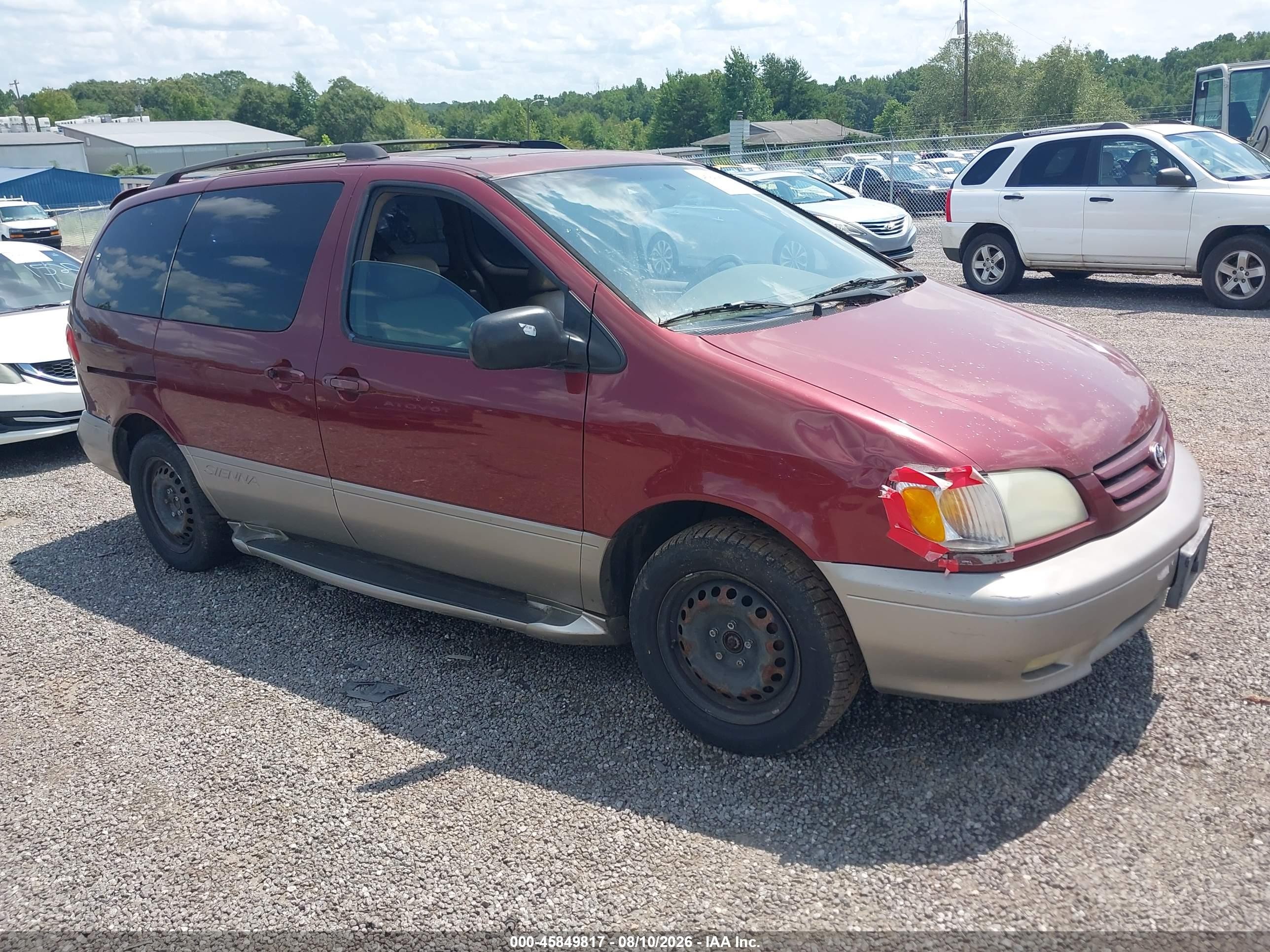 2002 Toyota Sienna XLE, VIN 4T3ZF13C62U464572 — Обычный износ